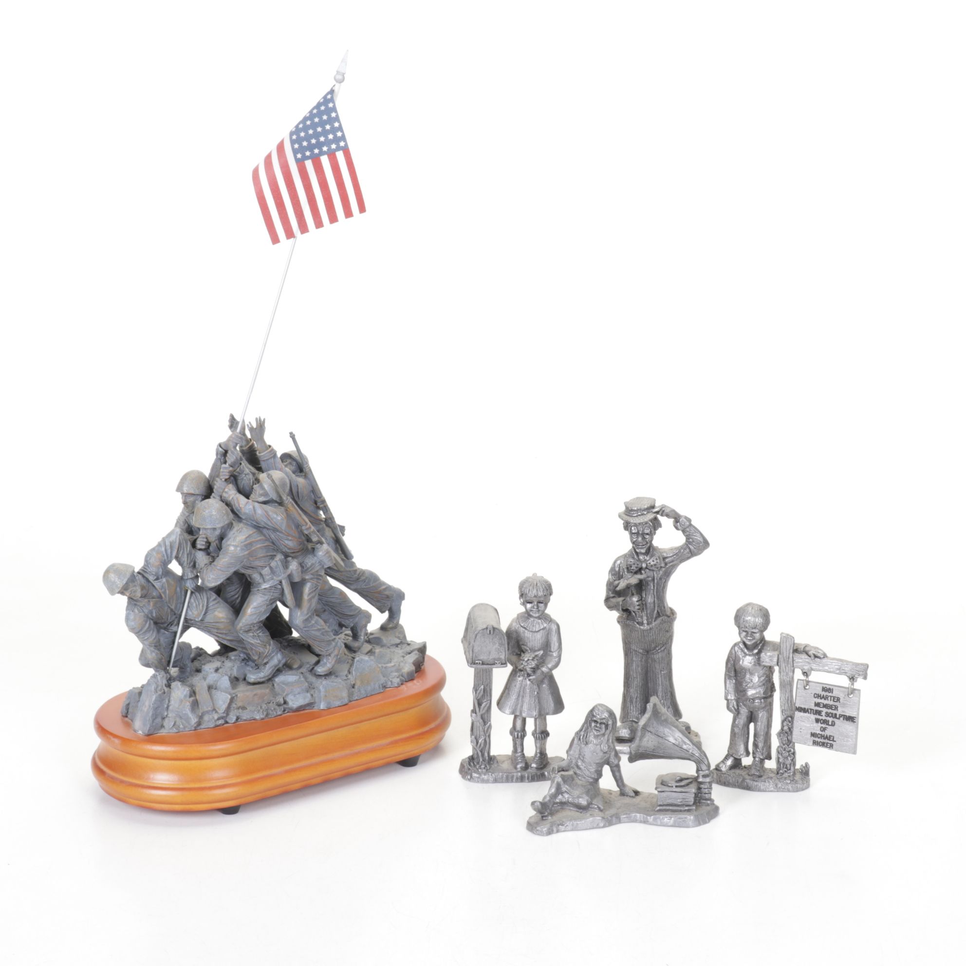 "Raising the Flag on Iwo Jima" Musical Figure & Michael Ricker Pewter Figurines
