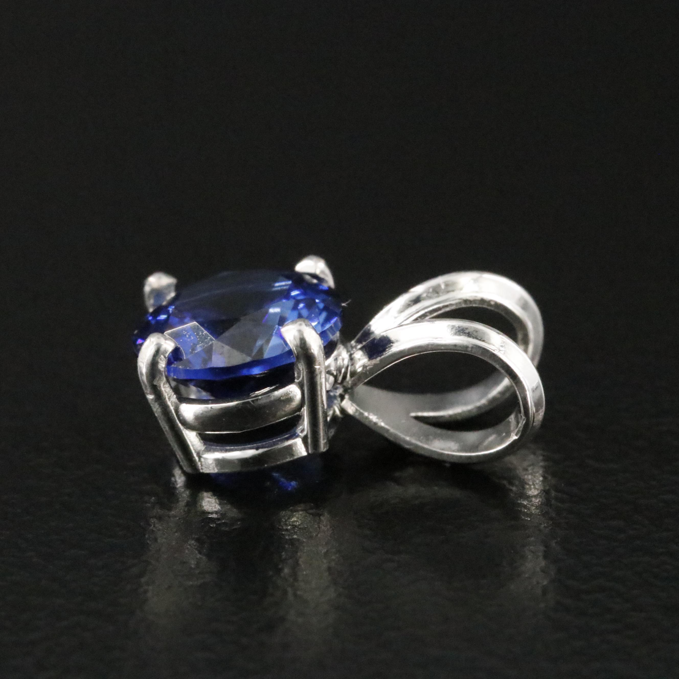 14K Sapphire Solitaire Pendant