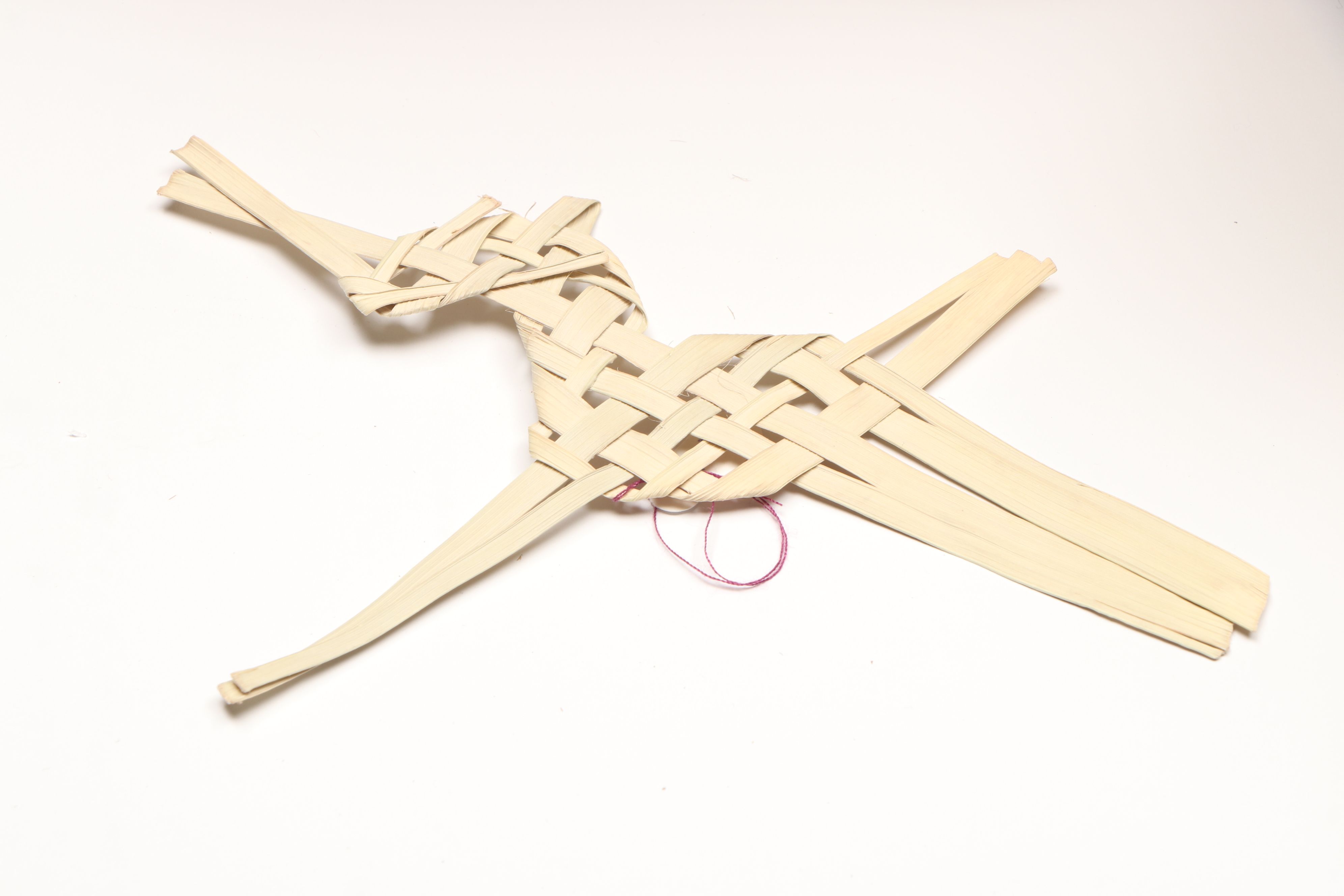 Moroccan Palm Leaf Market Basket with River Cane Vessel, Other Date Palm Weave