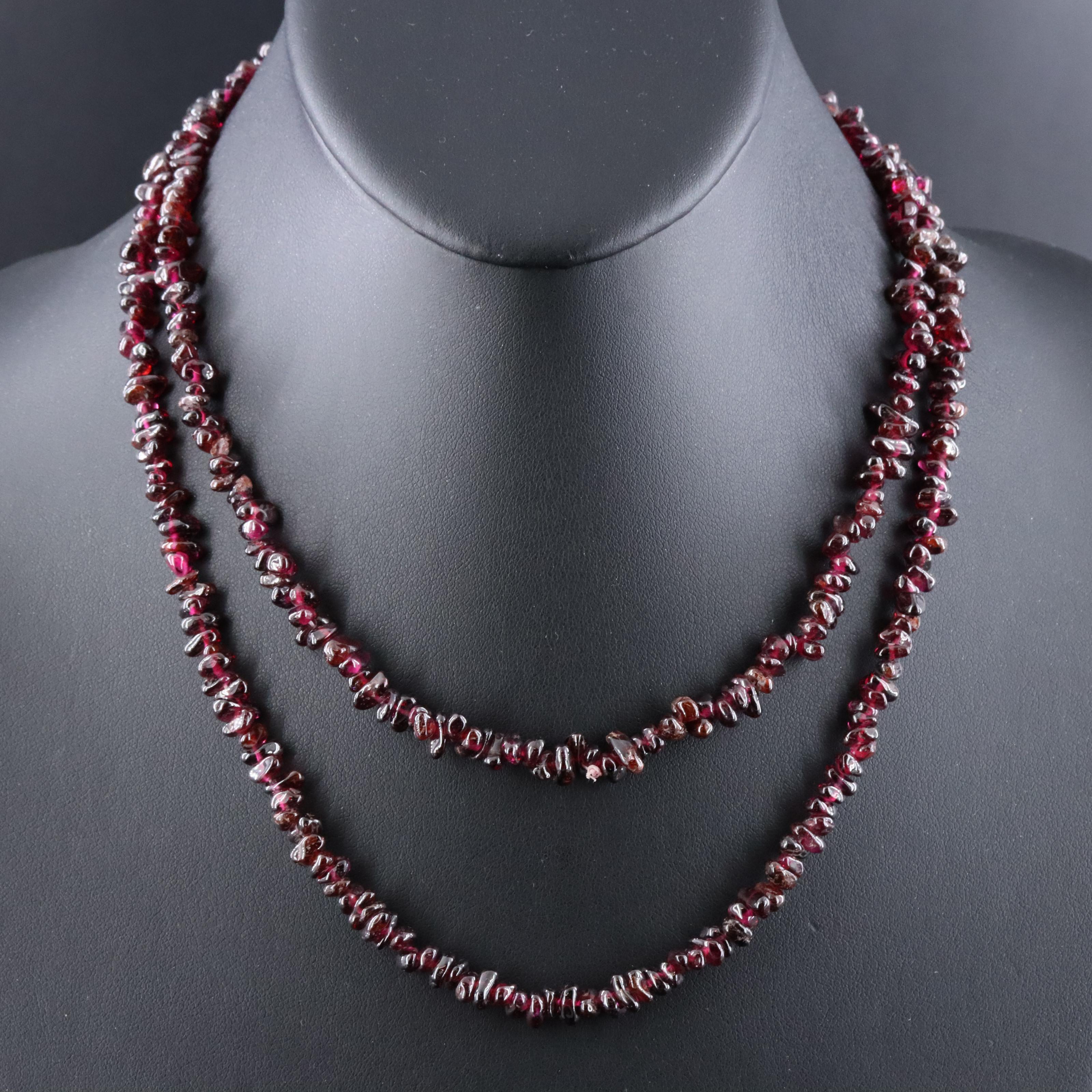Endless Rhodolite Garnet Bead Necklace