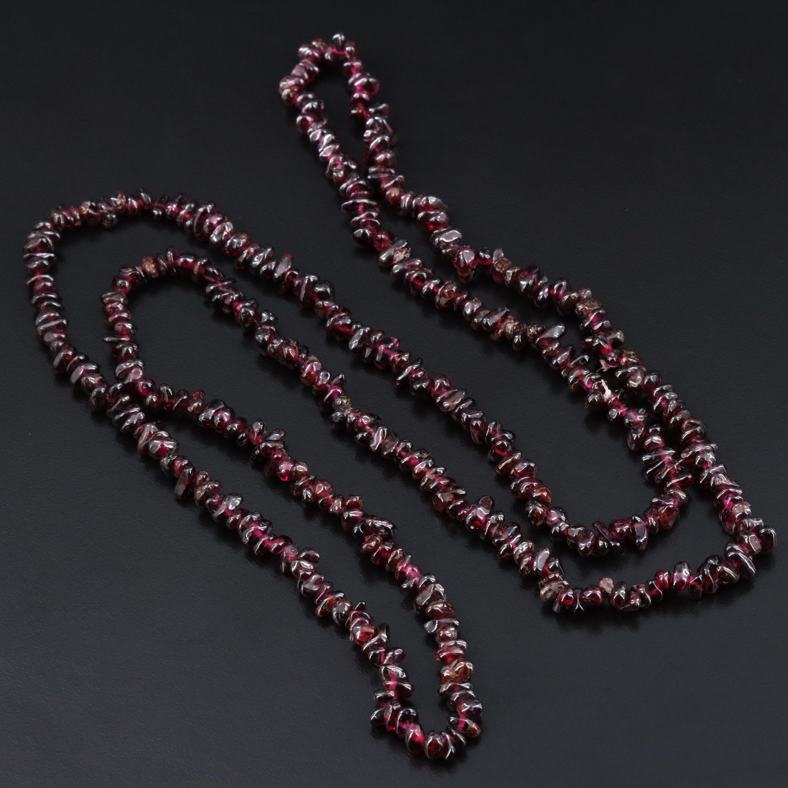 Endless Rhodolite Garnet Bead Necklace