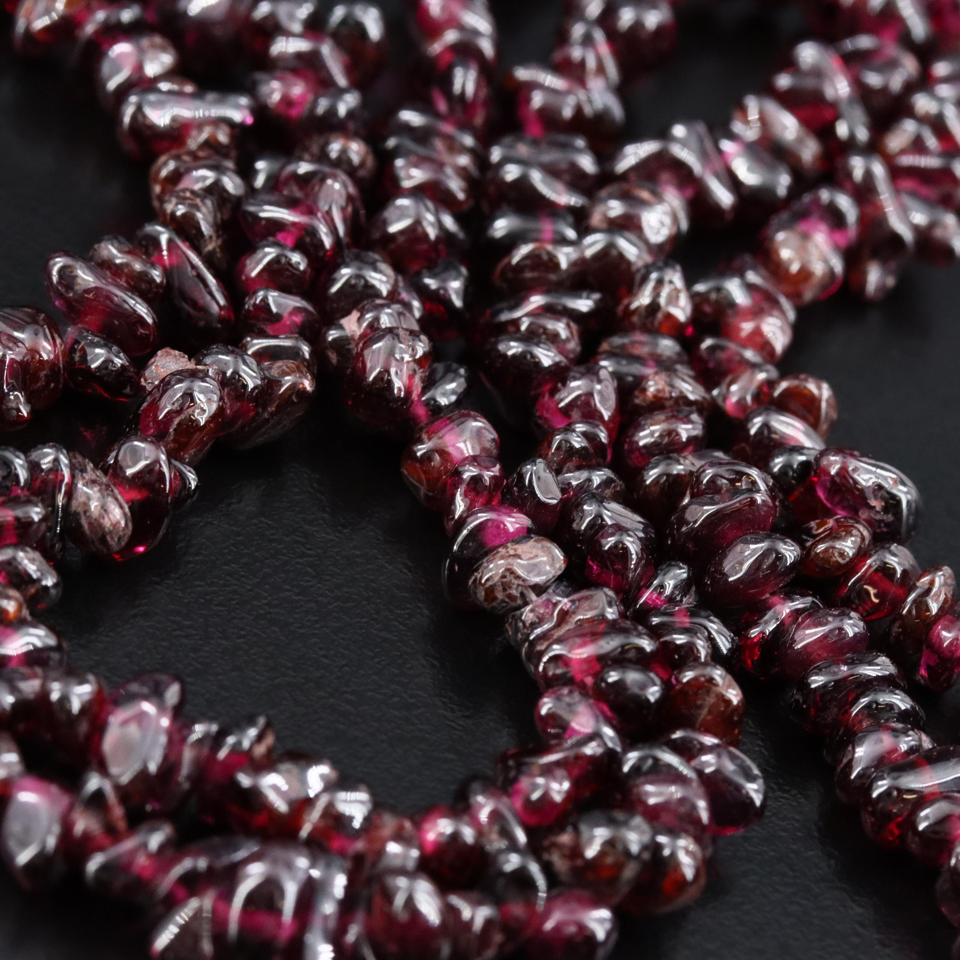 Endless Rhodolite Garnet Bead Necklace