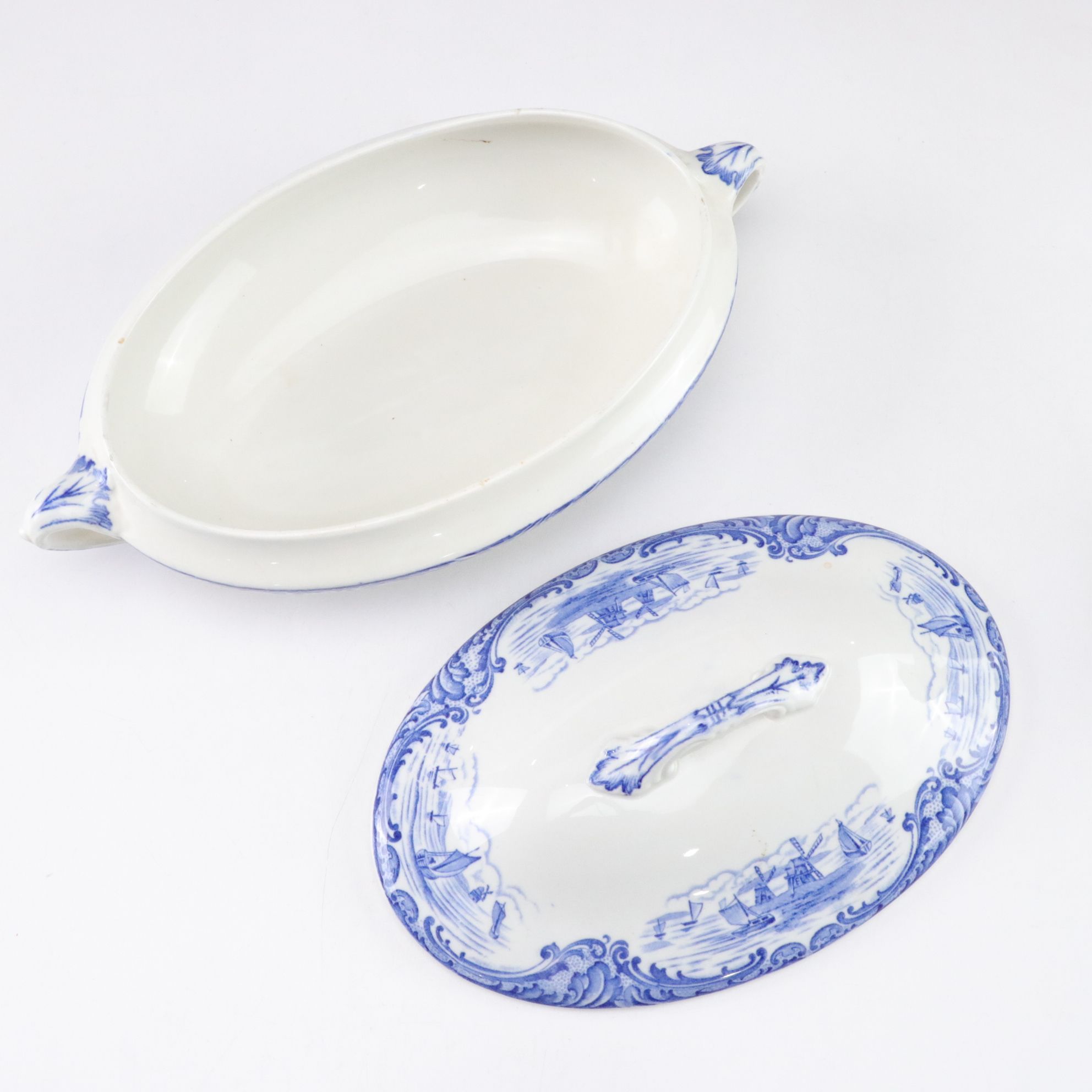 Wedgwood "Hague" Porcelain Covered Vegetable Dish and Gravy Boat
