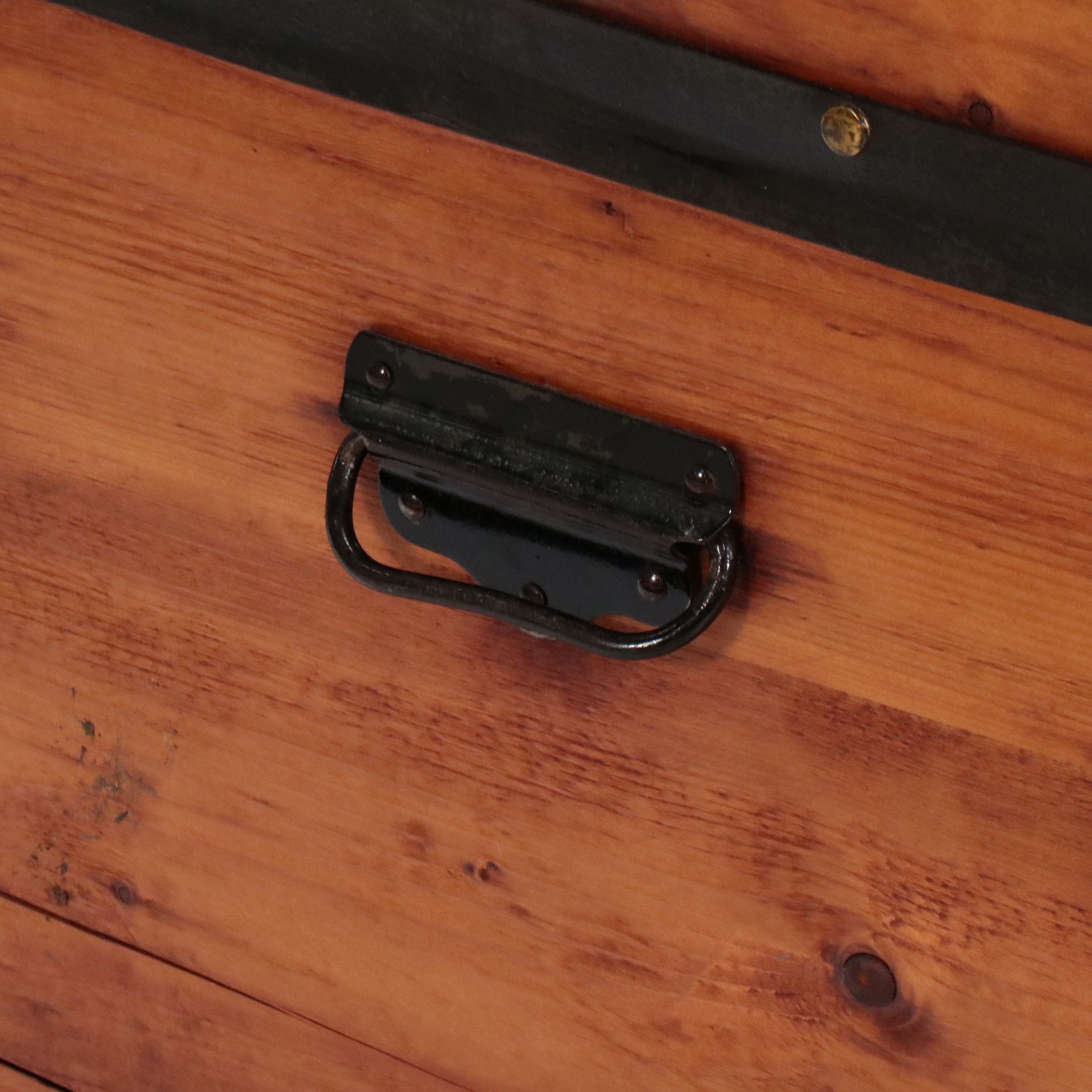 Victorian Wooden Iron Bound Dome Top Trunk,19th Century