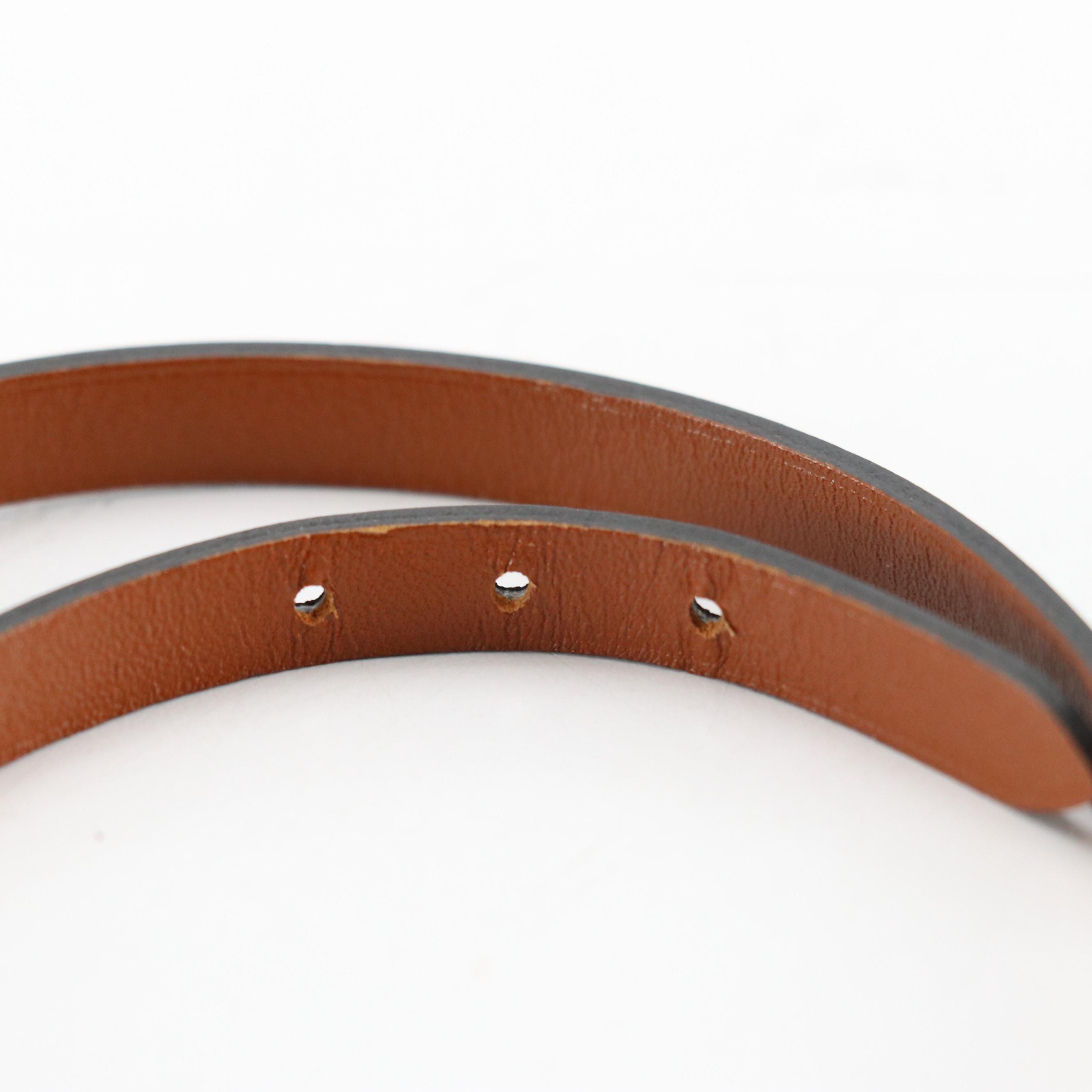 Hermès Leather Behapi Double Tour Bracelet in Box