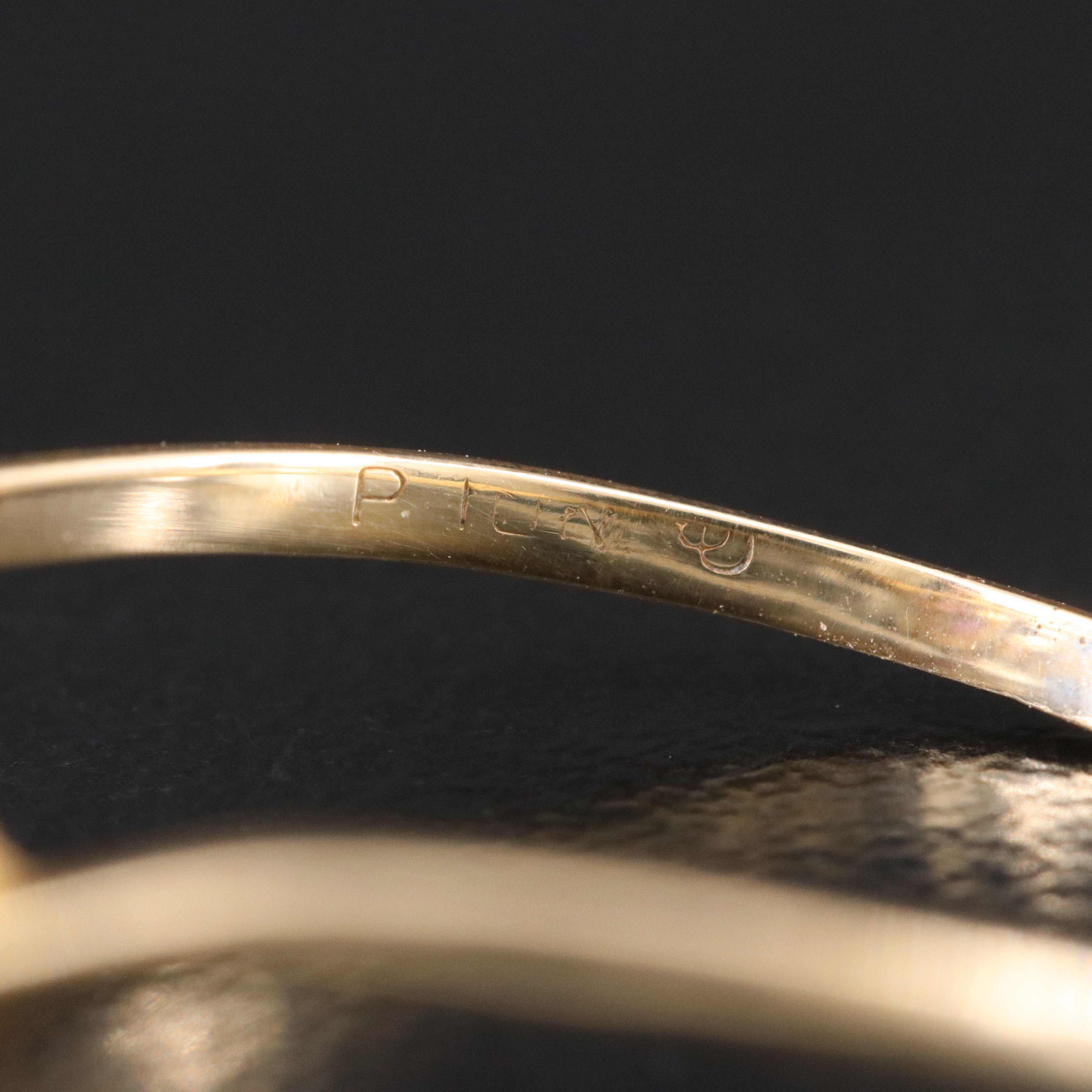 Vintage 10K Amethyst and Diamond Whiplash Ring