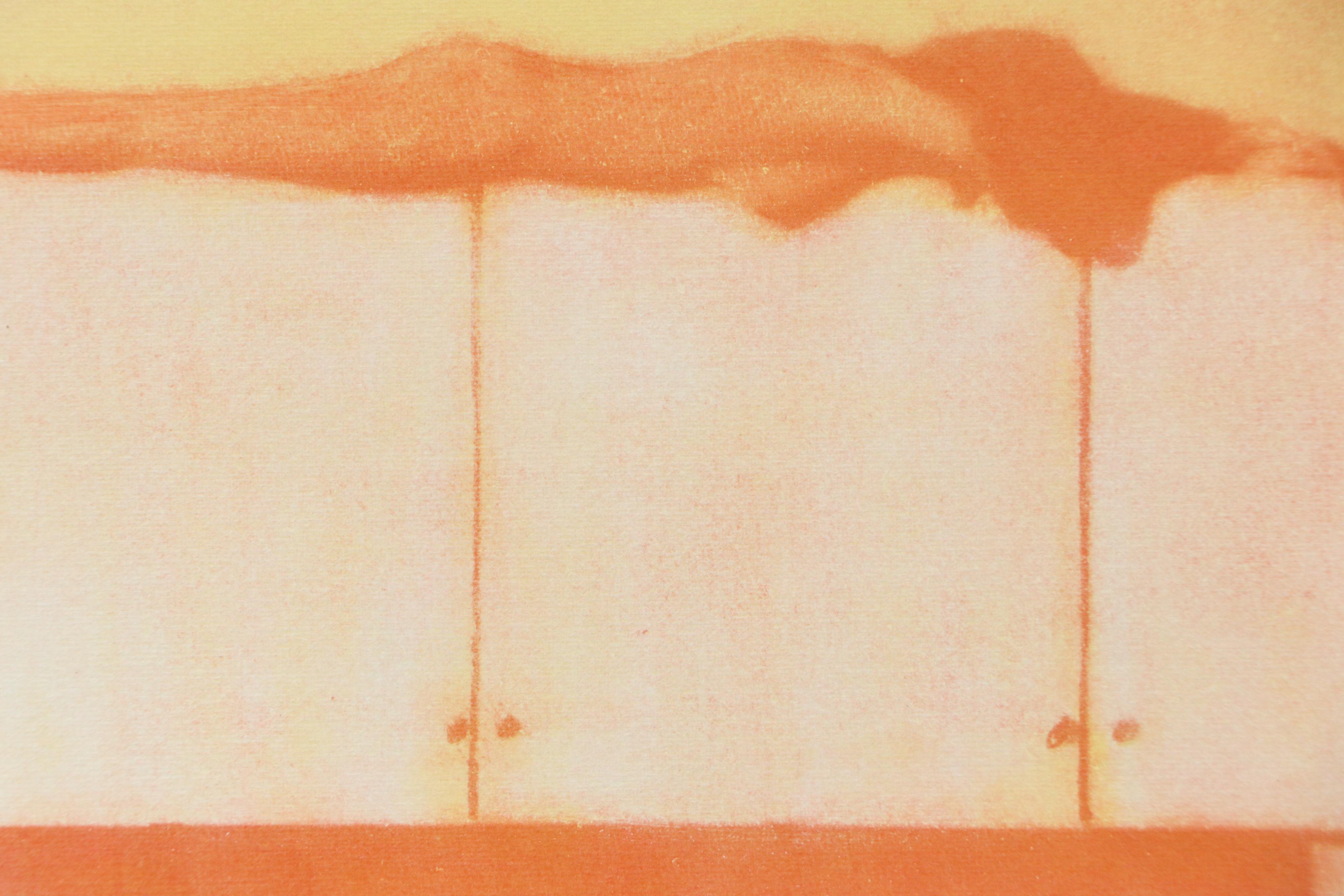 Ted Jones Gum Bichromatic Print of Figure Laying on Kitchen Cabinets, 1989