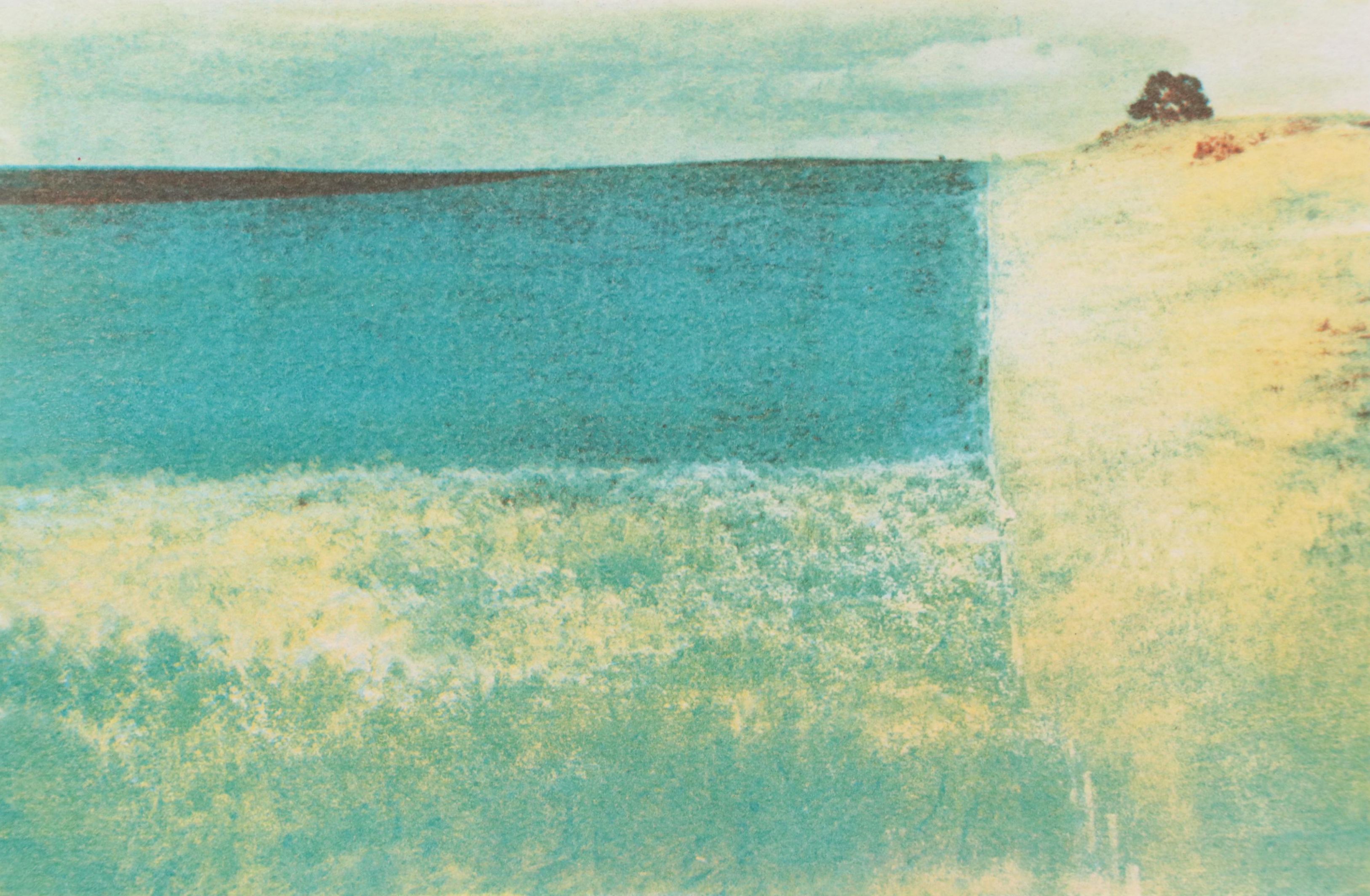 Ted Jones Gum Bichromatic Print of Landscape, Circa 1989