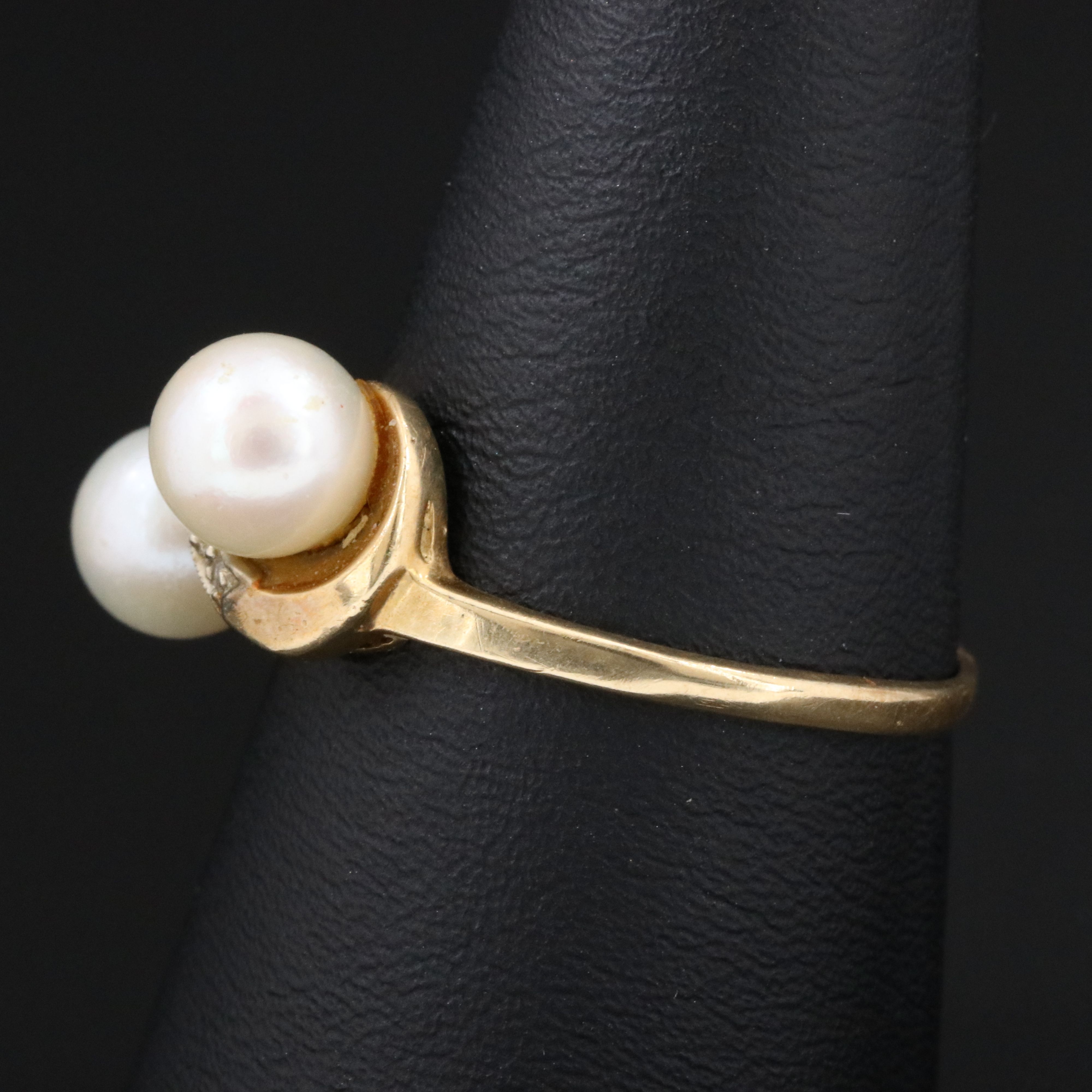 14K Pearl and Diamond Infinity Ring