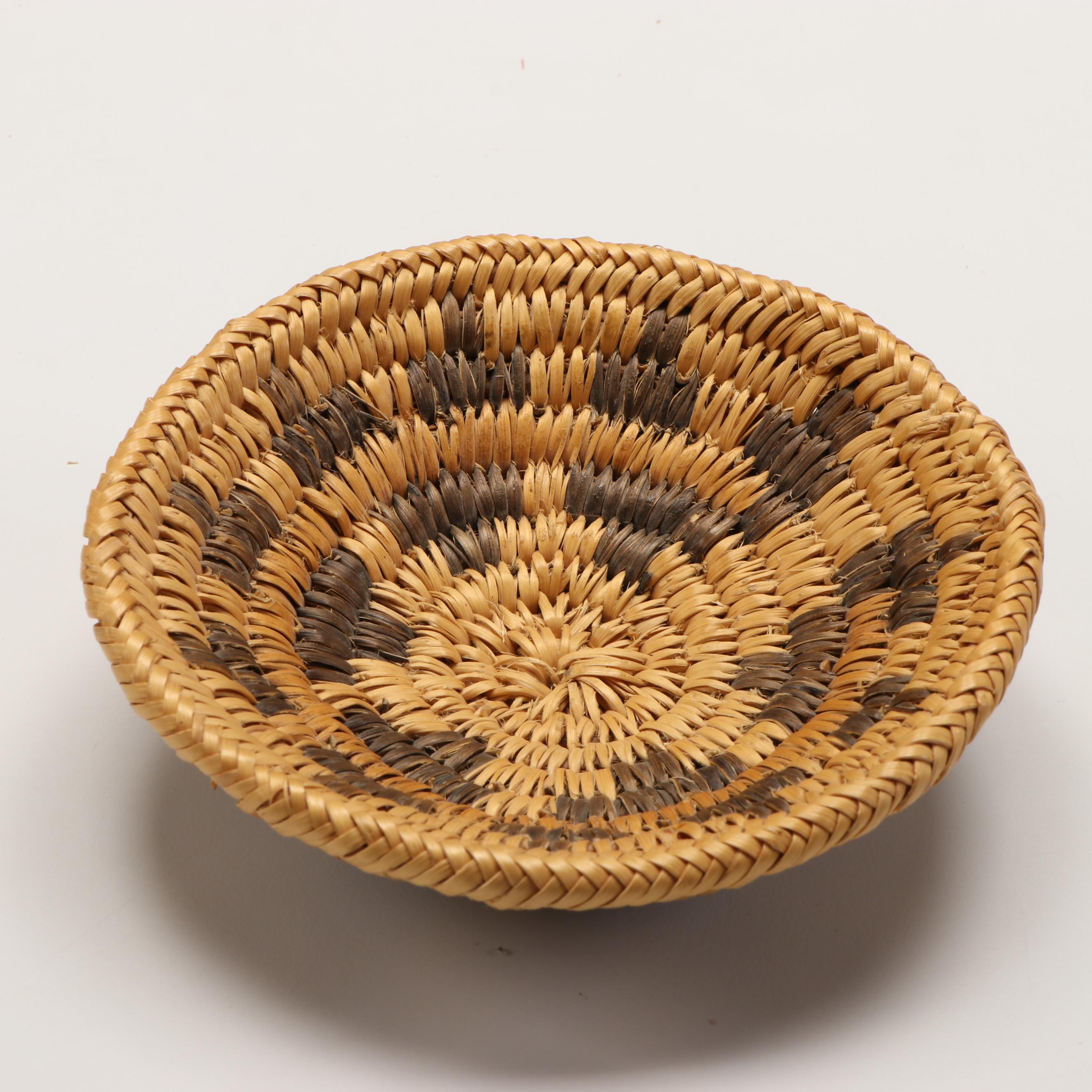 Diné (Navajo) Sumac Wedding Basket and Other Woven Vessel