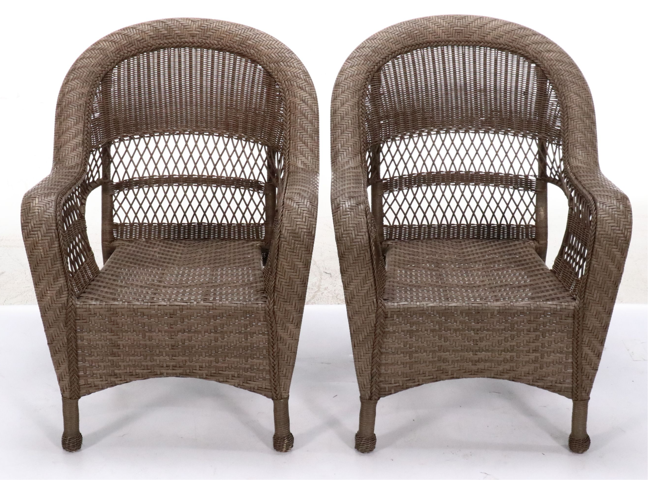 Wicker Resin Armchairs and Coffee Table