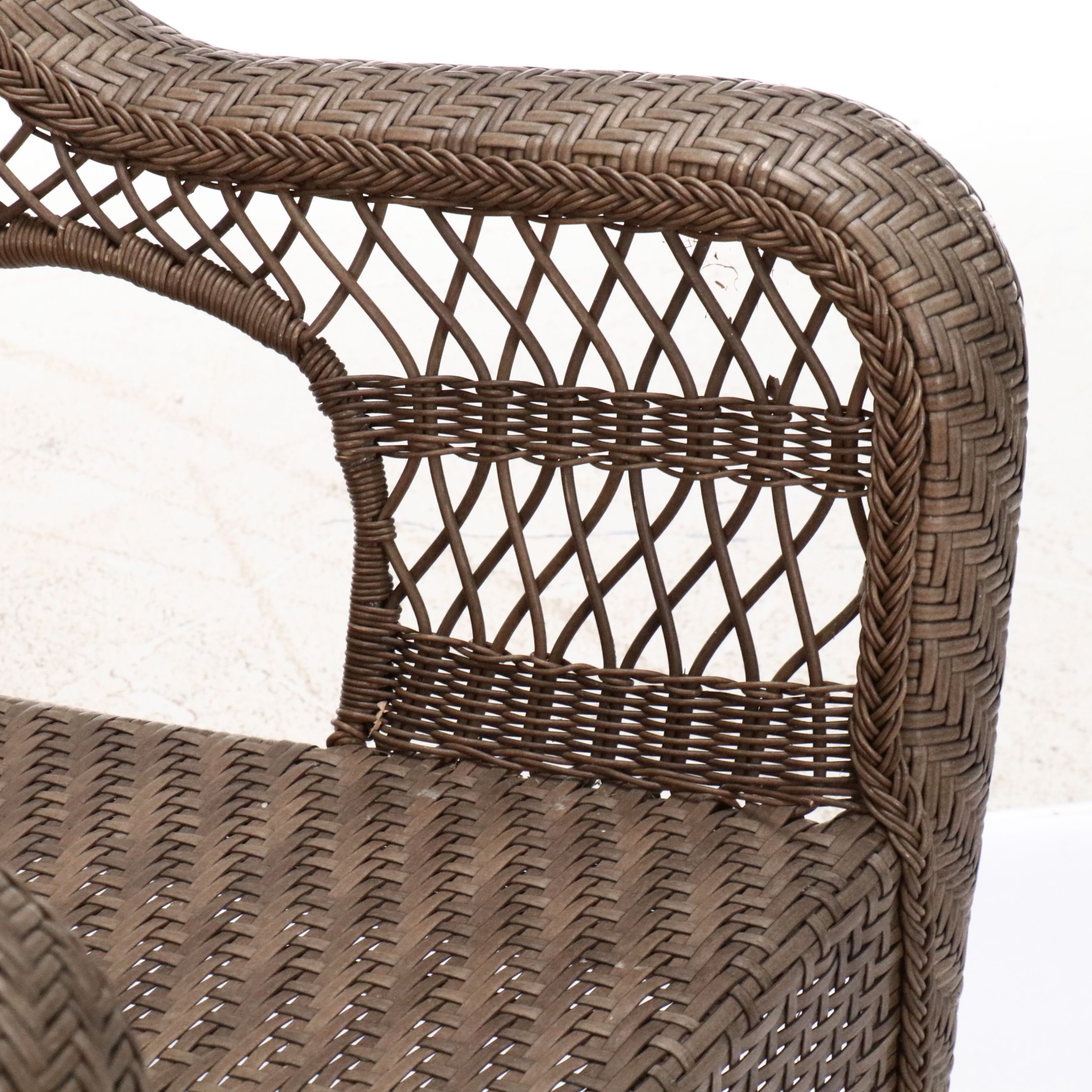 Wicker Resin Armchairs and Coffee Table