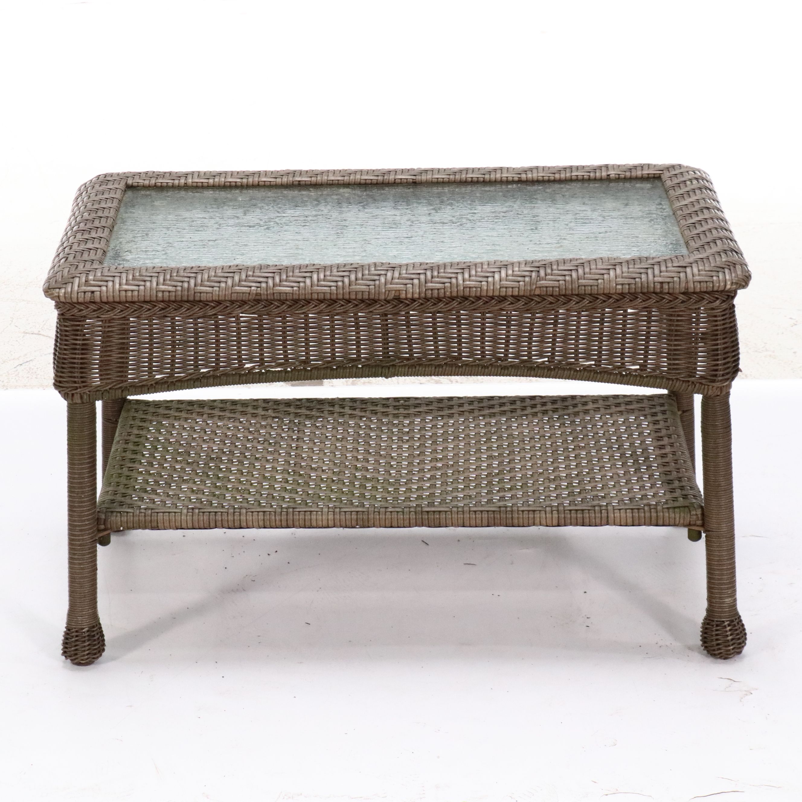Wicker Resin Armchairs and Coffee Table