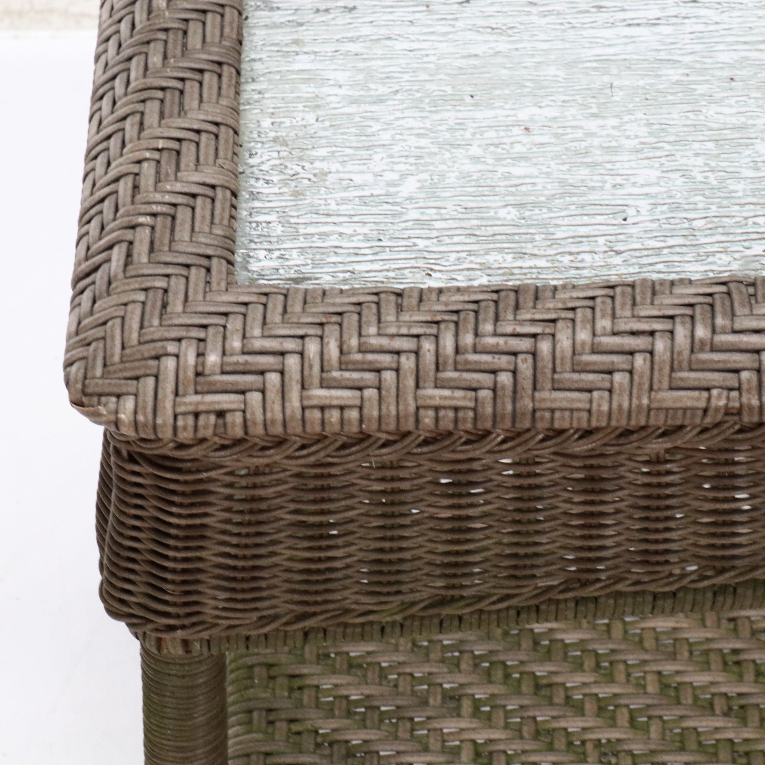 Wicker Resin Armchairs and Coffee Table