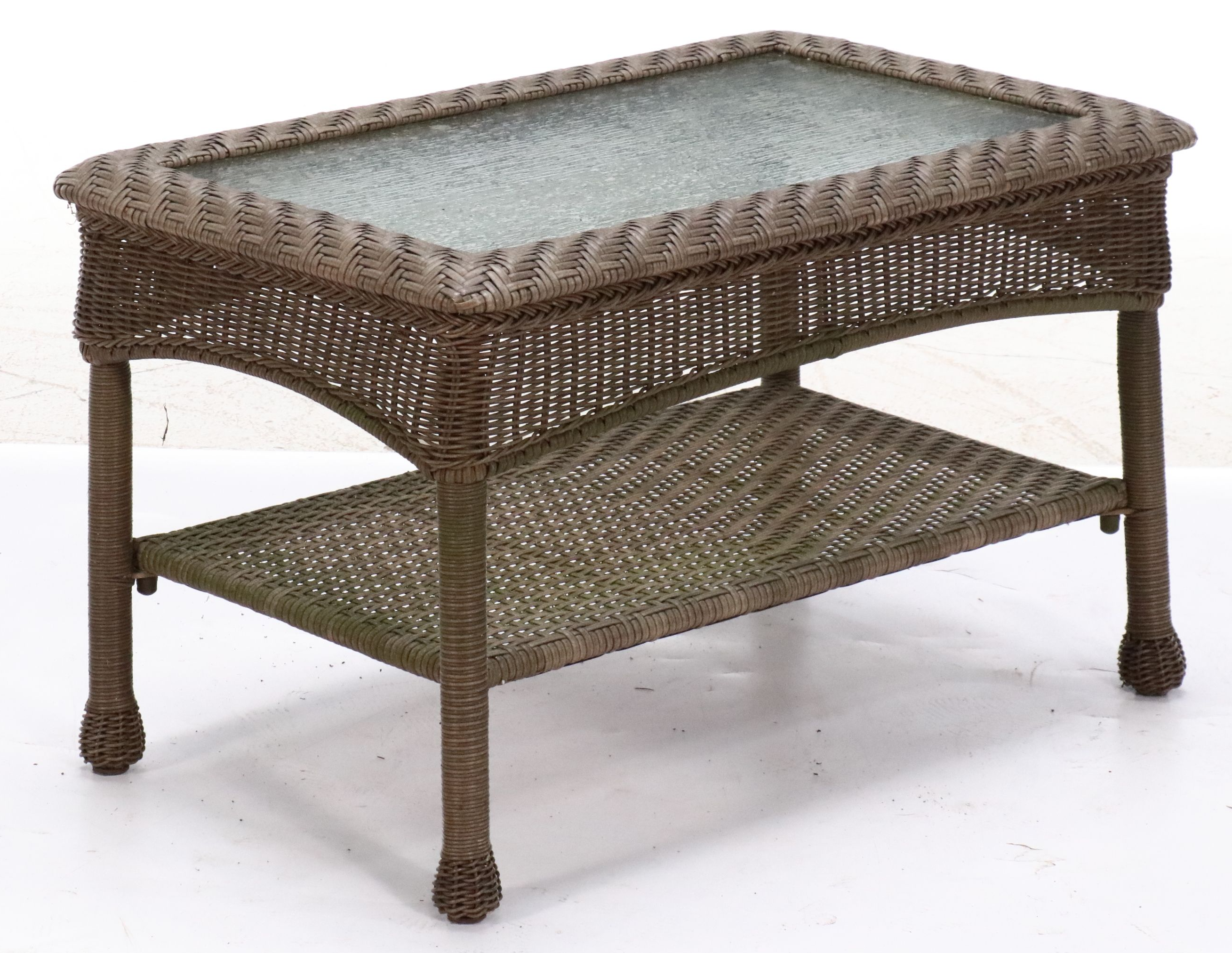 Wicker Resin Armchairs and Coffee Table