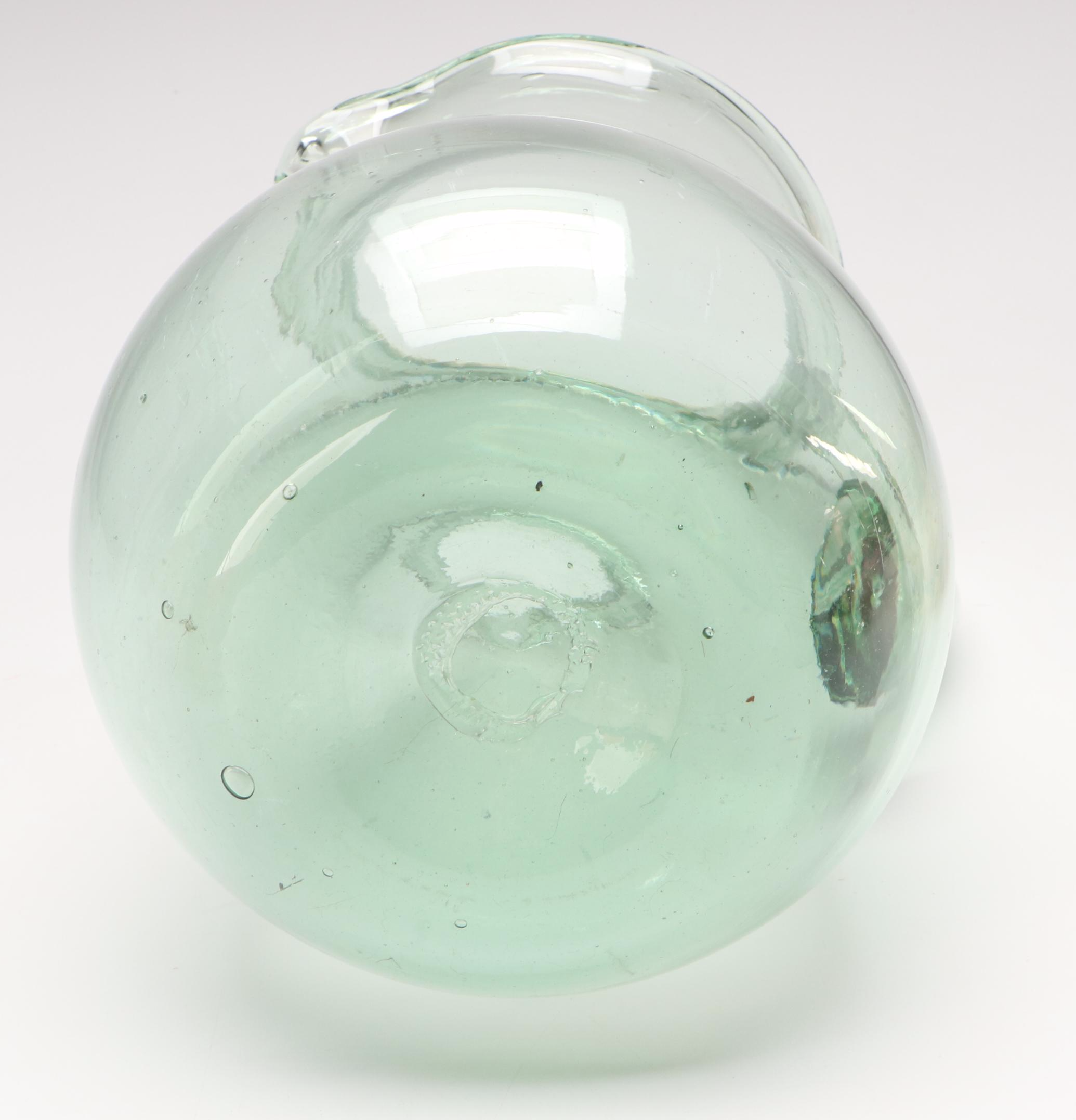 Bohemian Style Ruby Cut to Clear Bowl with Blown Glass Pitcher and Vases