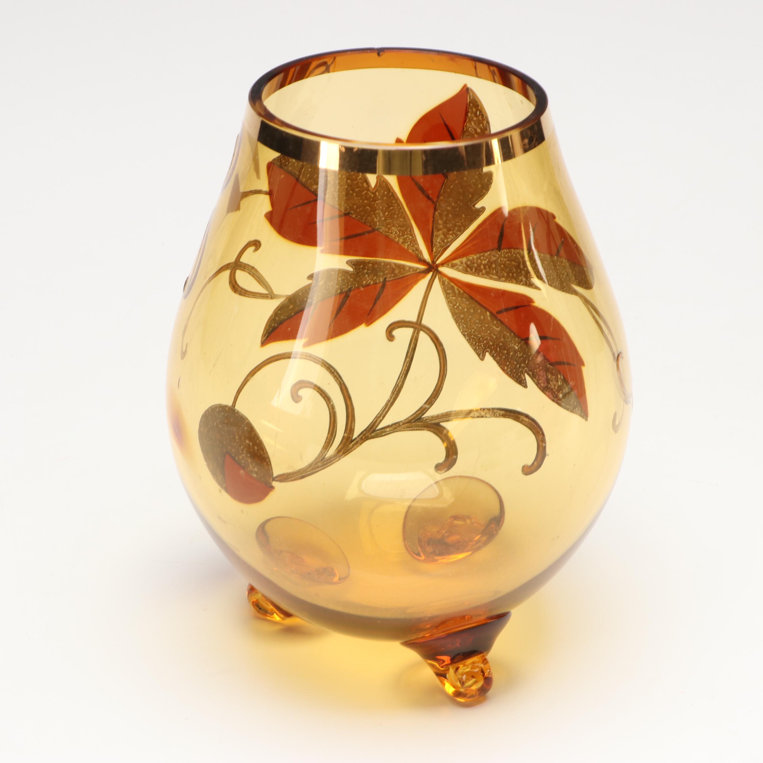 Bohemian Style Ruby Cut to Clear Bowl with Blown Glass Pitcher and Vases