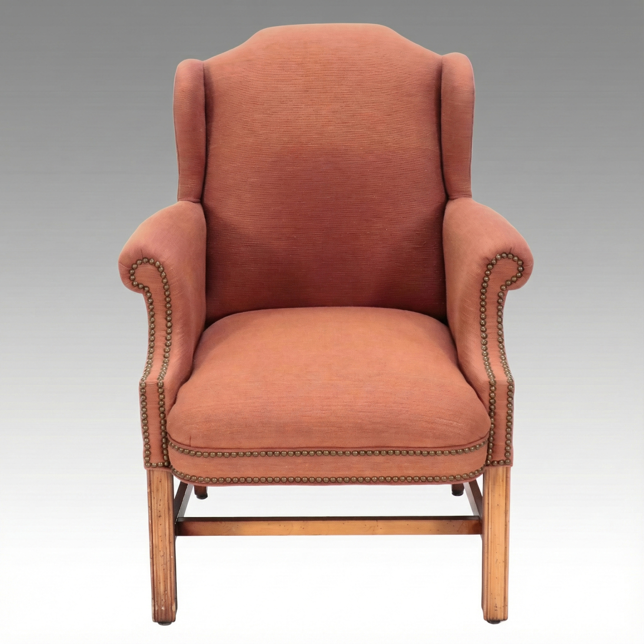North Hickory Furniture Co. Chippendale Style Wingback Chair, Late 20th Century