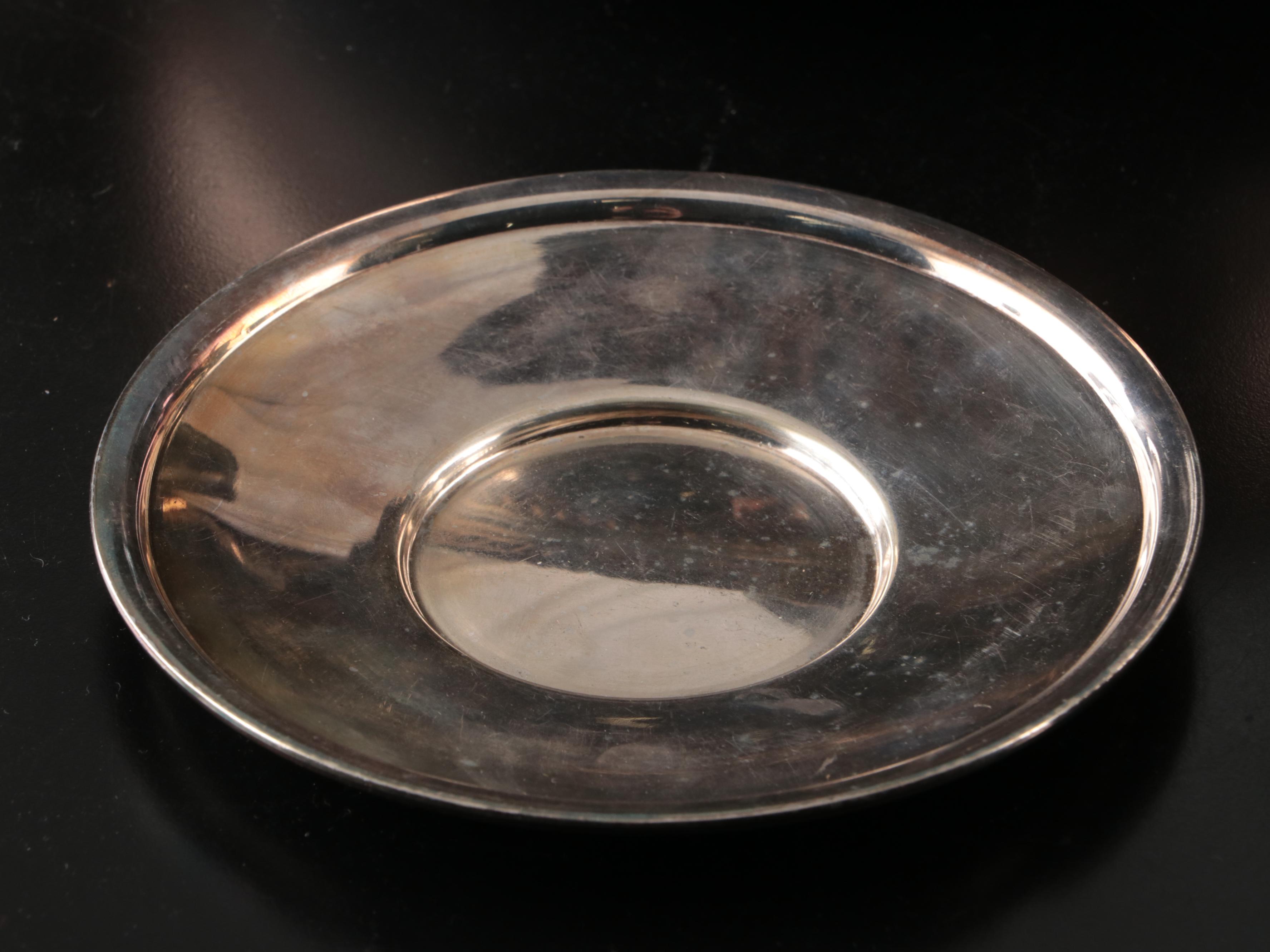 800 Silver Sugar Bowl, Etched Silver Plate Pitcher, and More Serveware