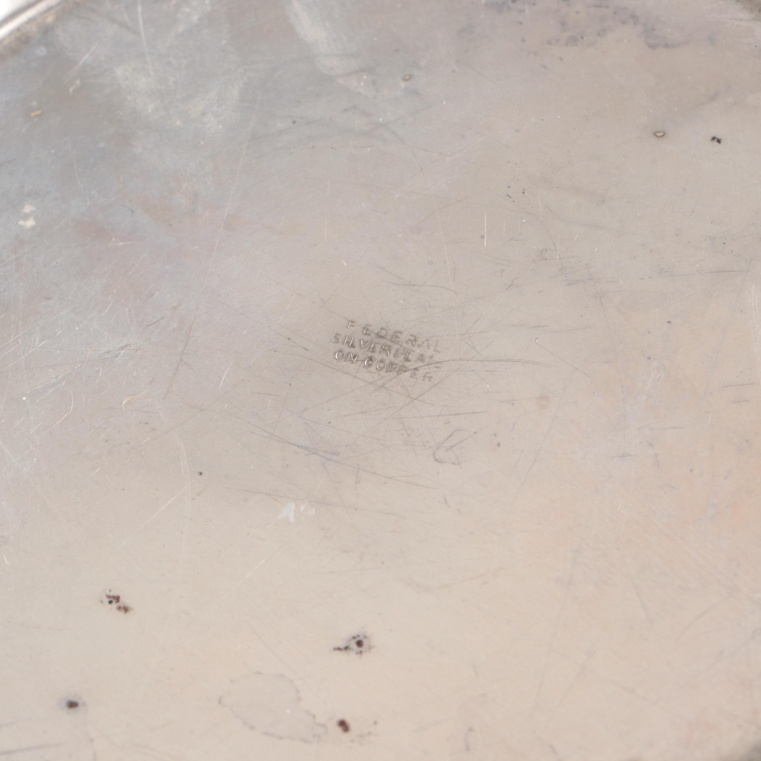 800 Silver Sugar Bowl, Etched Silver Plate Pitcher, and More Serveware