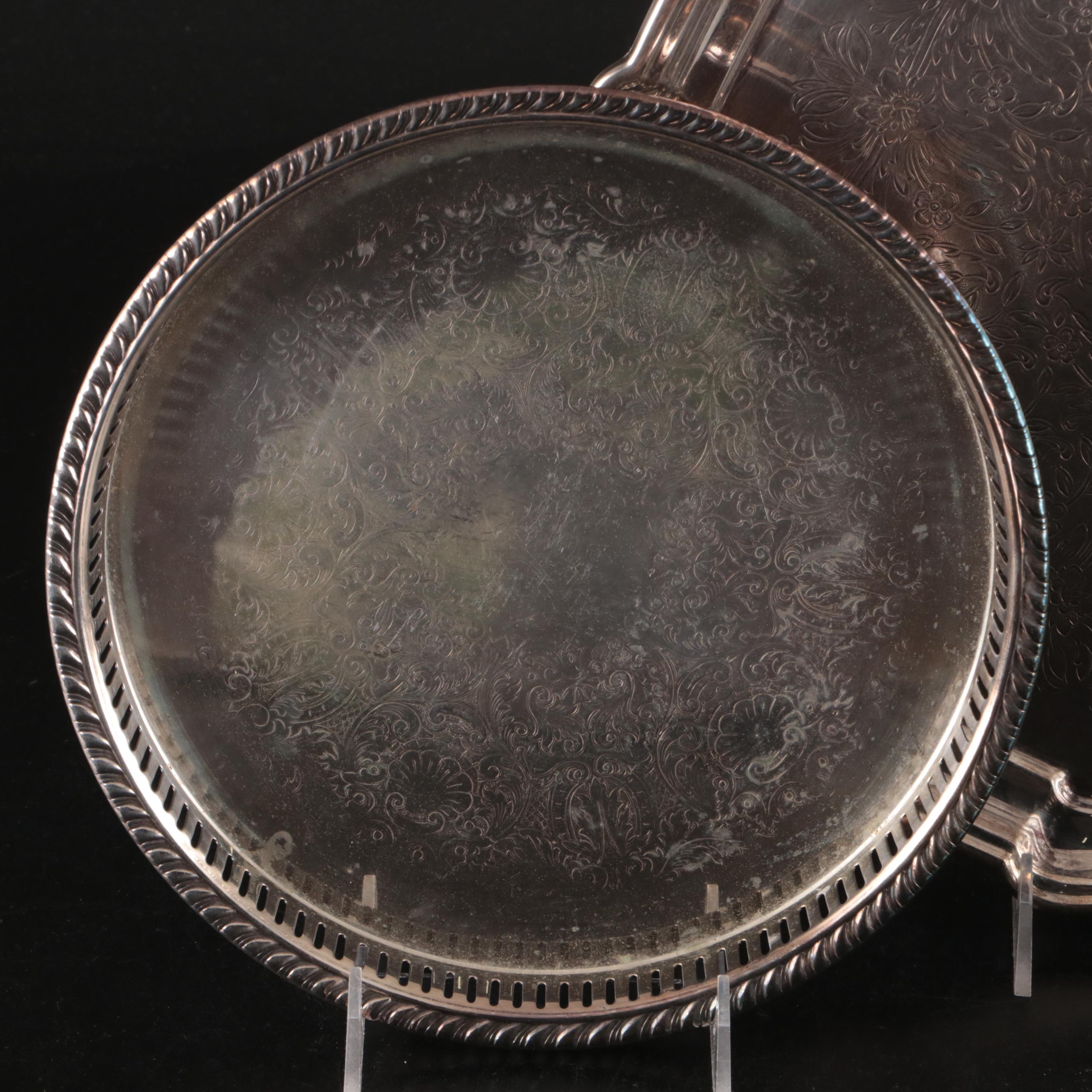 800 Silver Sugar Bowl, Etched Silver Plate Pitcher, and More Serveware