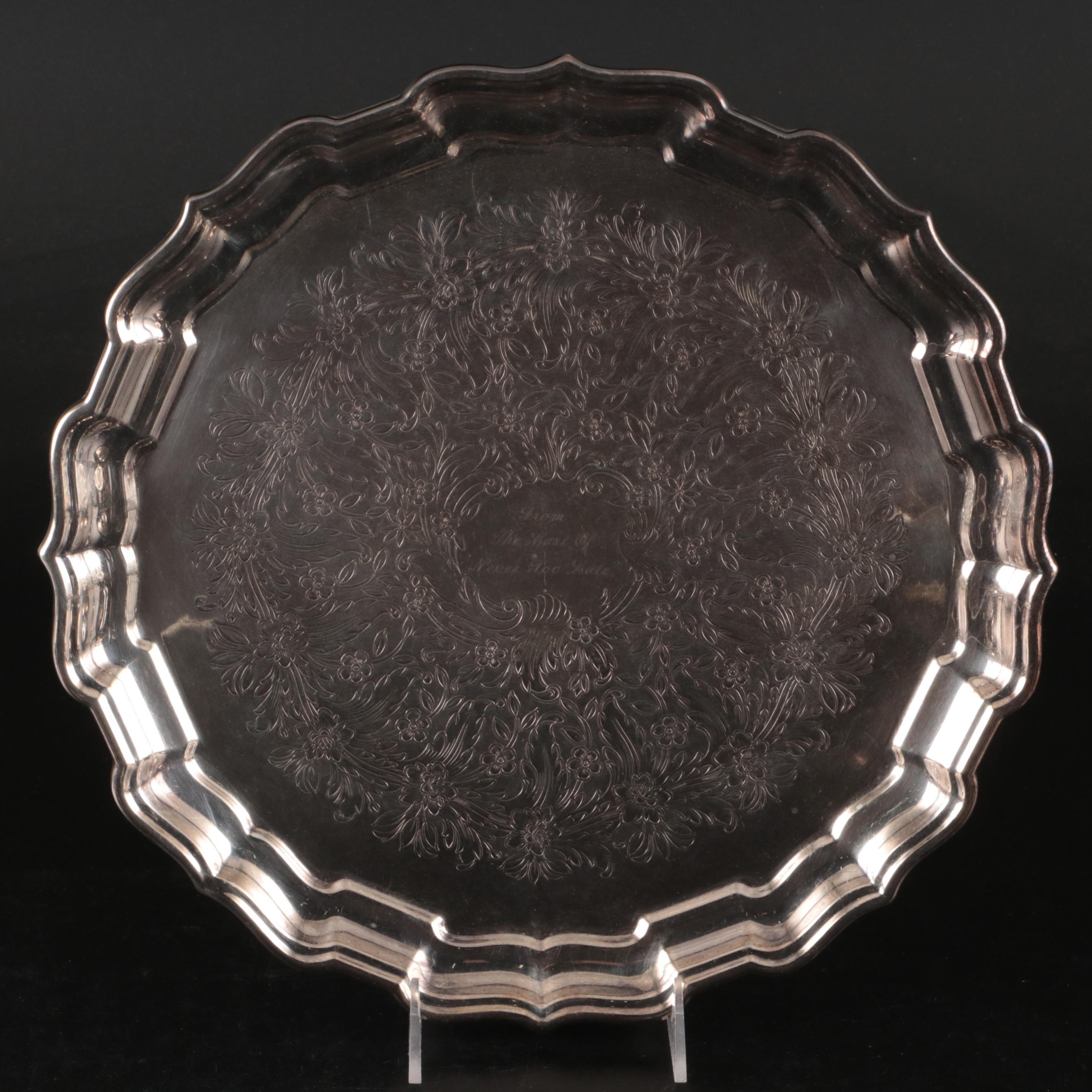 800 Silver Sugar Bowl, Etched Silver Plate Pitcher, and More Serveware