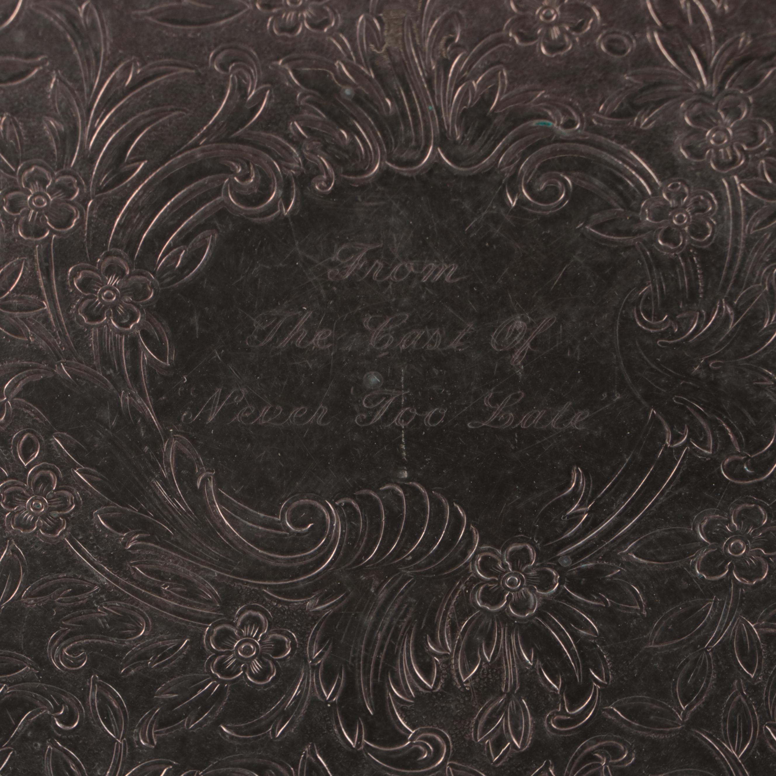 800 Silver Sugar Bowl, Etched Silver Plate Pitcher, and More Serveware