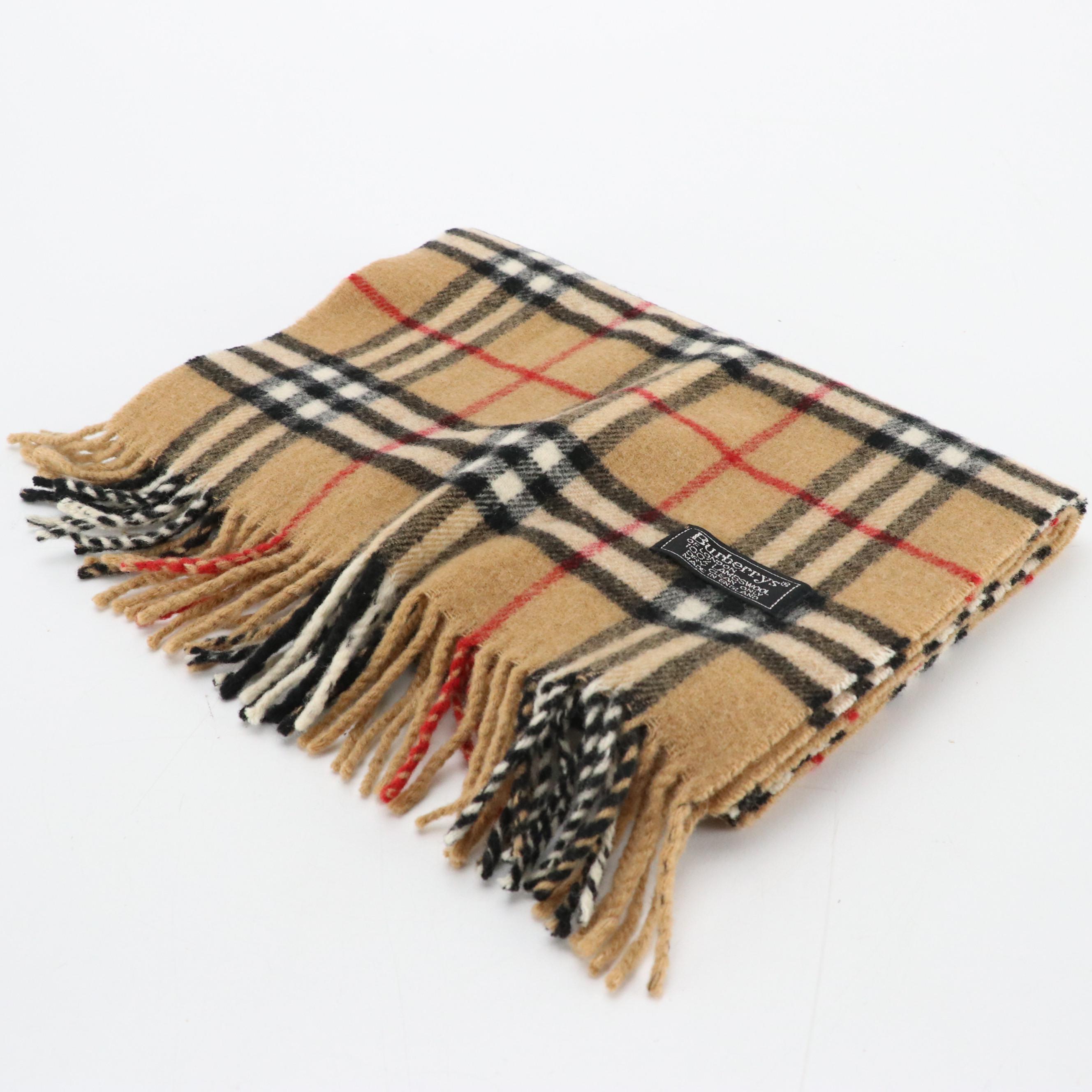 Burberrys House Check Lambswool Fringe Scarf