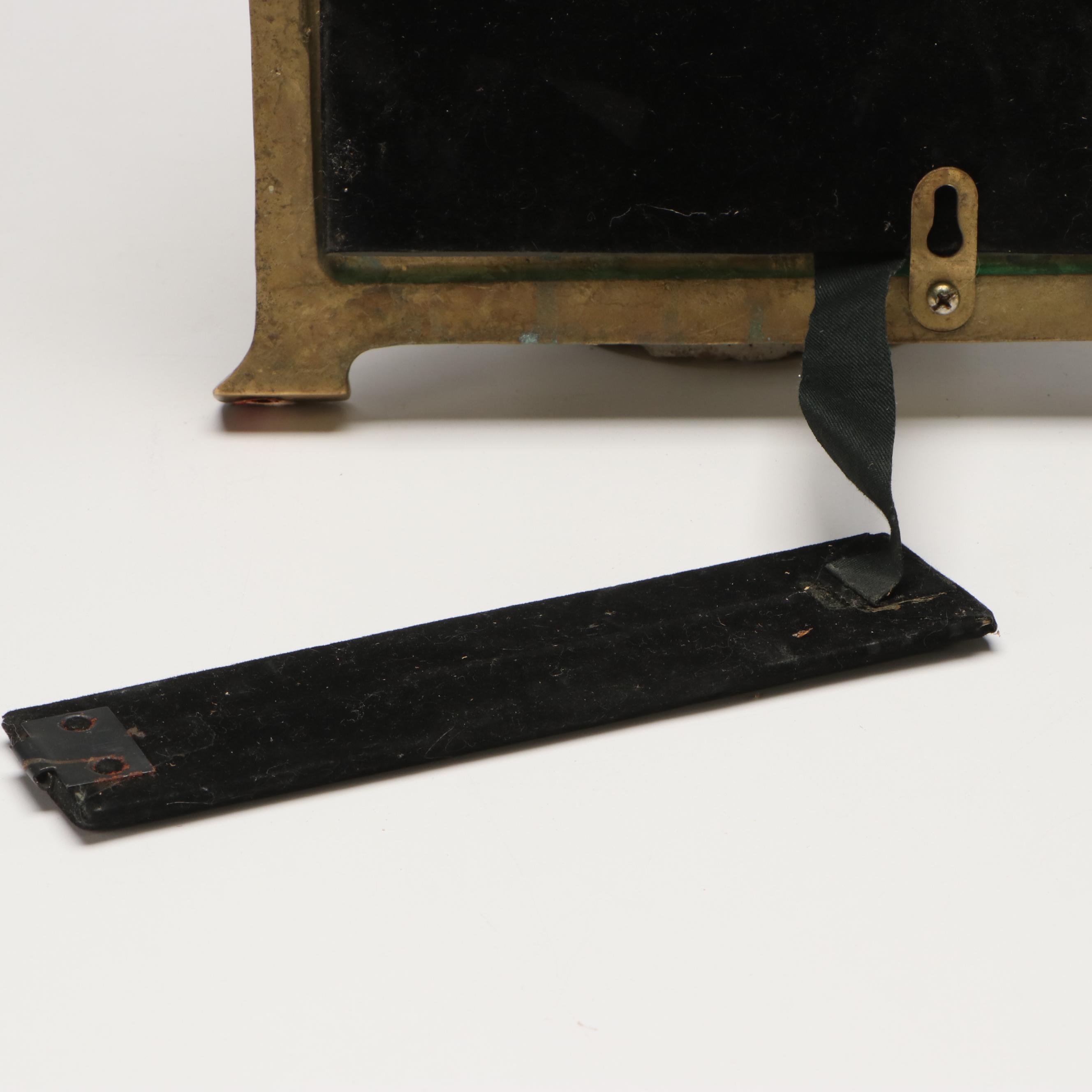 Art Nouveau Style Brass Easel Mirror