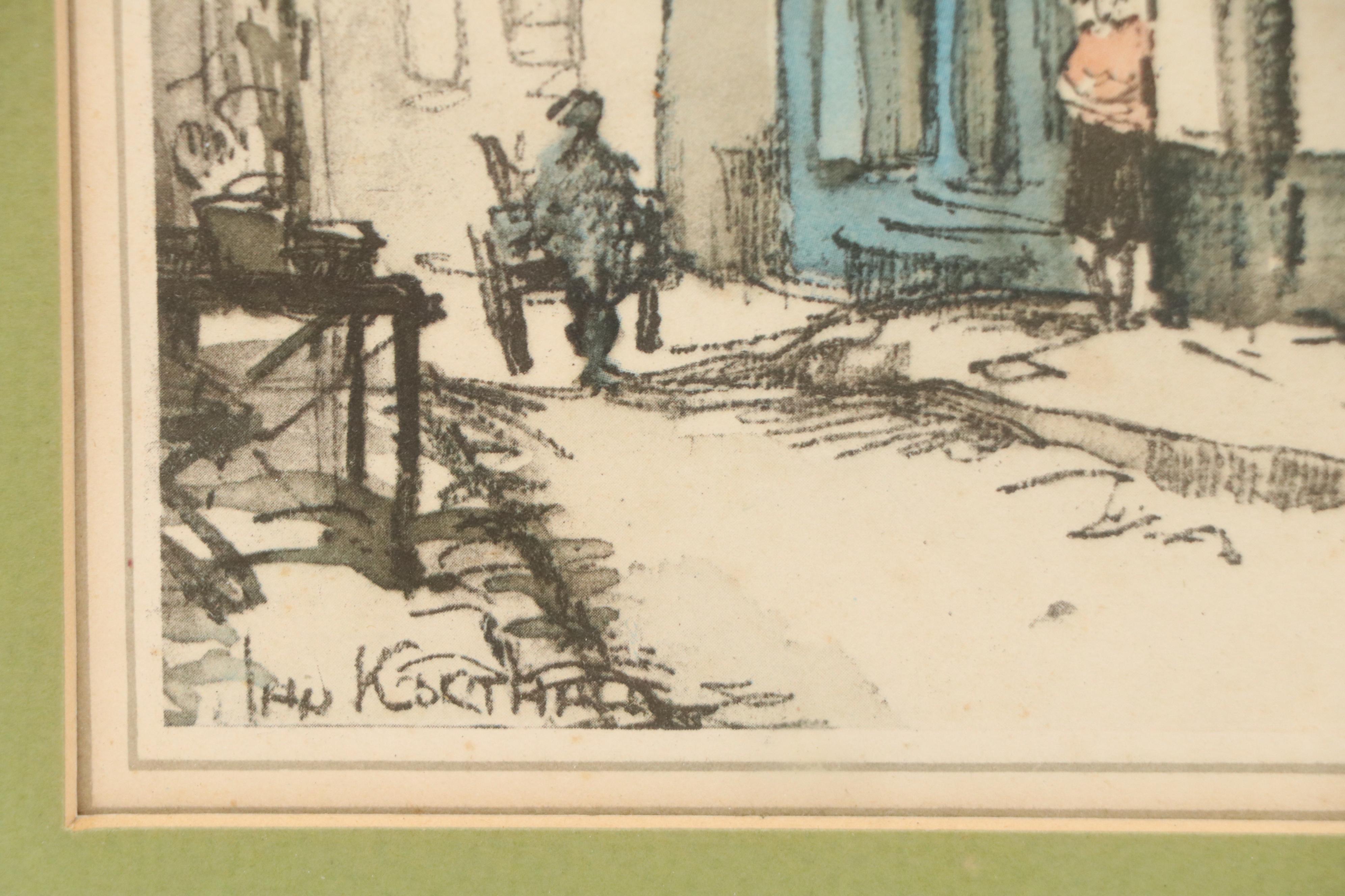 Offset Lithograph After Jan Korthals "Ru du Chevalier de la Barre Montmartre"