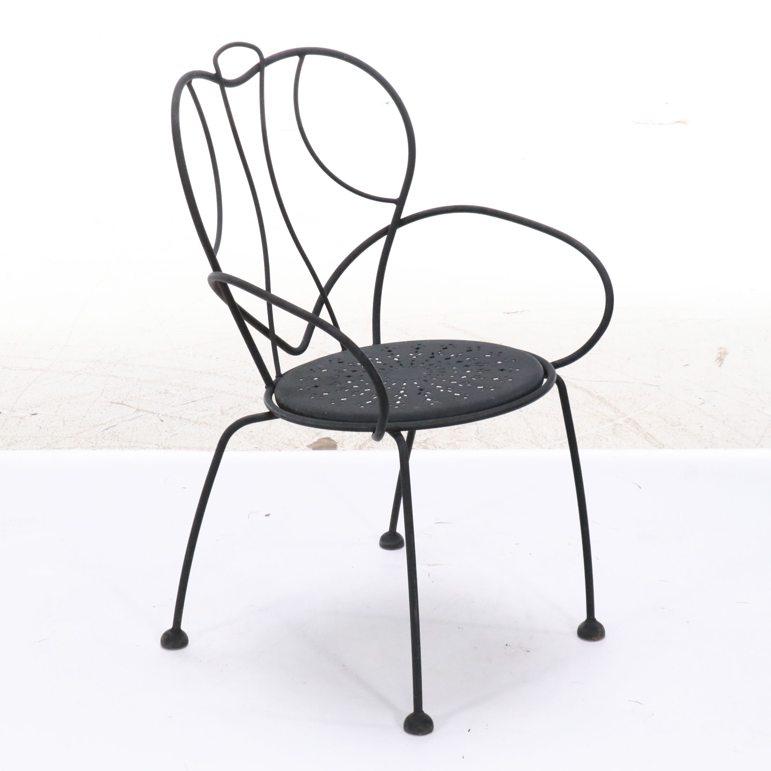 Wrought Iron and Pierced Metal Bistro Table and Chairs