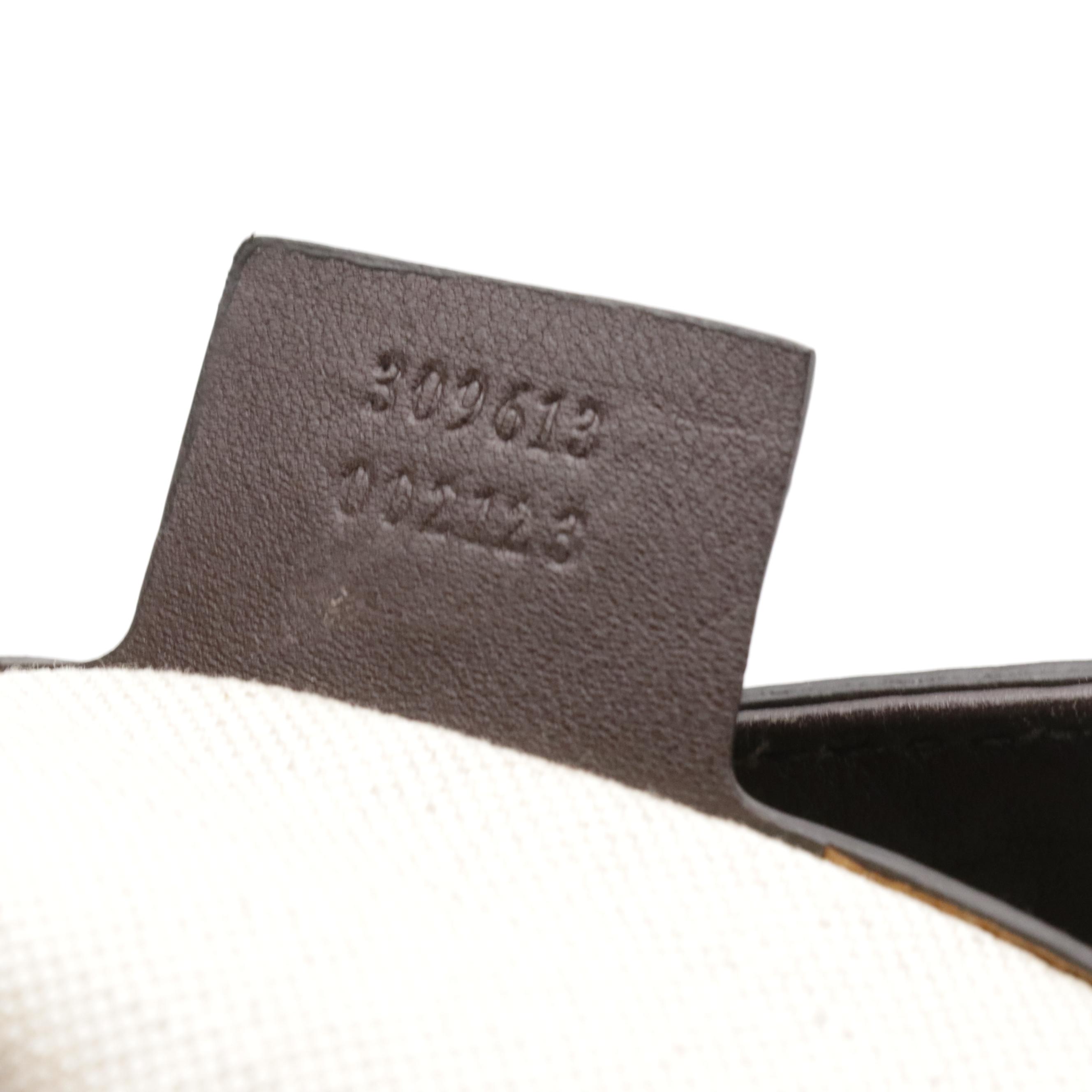 Gucci Nice Tote in Dark Brown GG Supreme Canvas and Calfskin Leather Trim