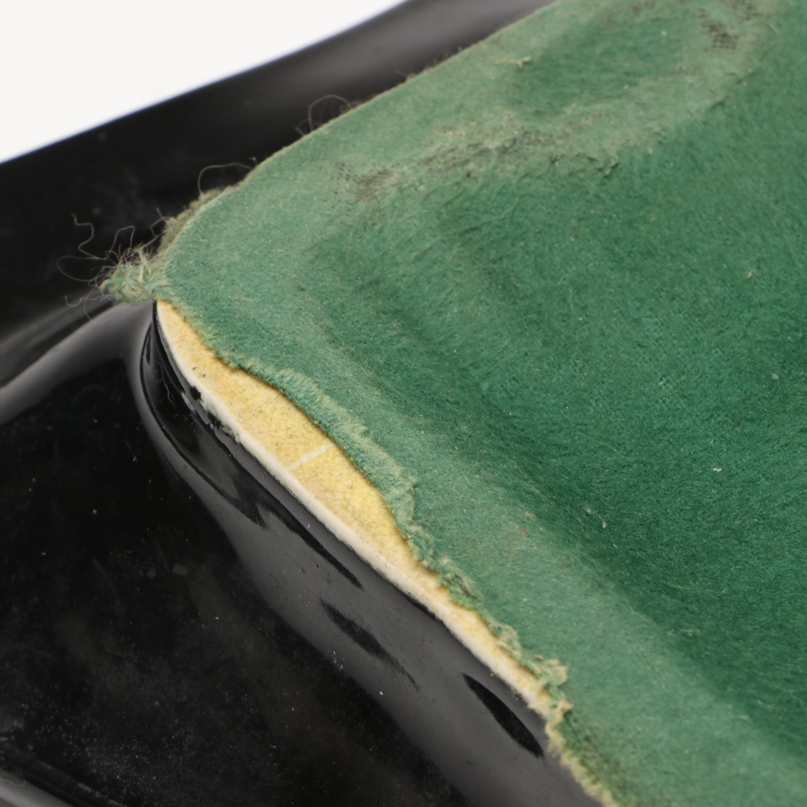 Hollywood Regency Style Black and Gold Ceramic Ashtrays and Table Lighter