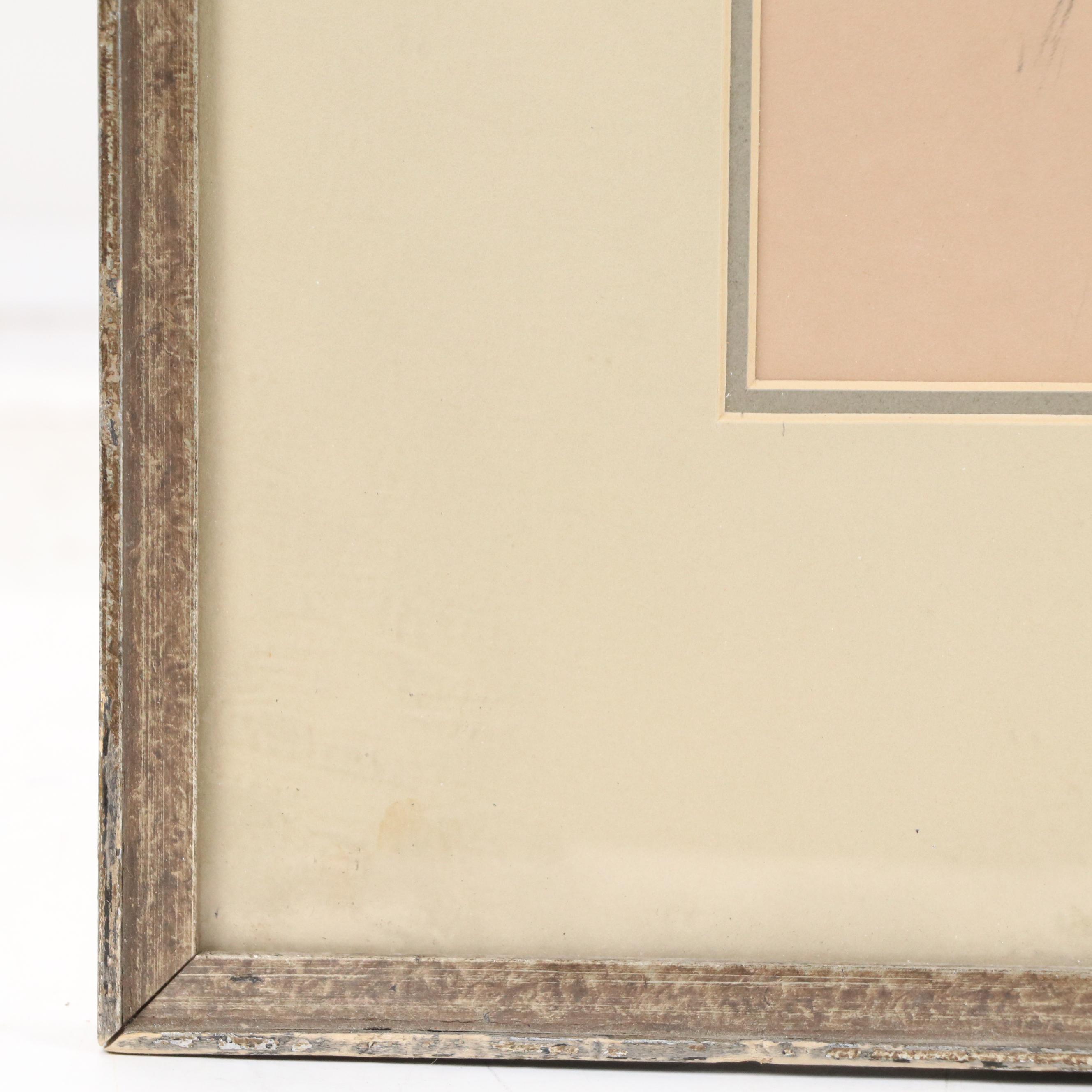 Floyd Berg Graphite Drawing of Girl with Flowers, 20th Century