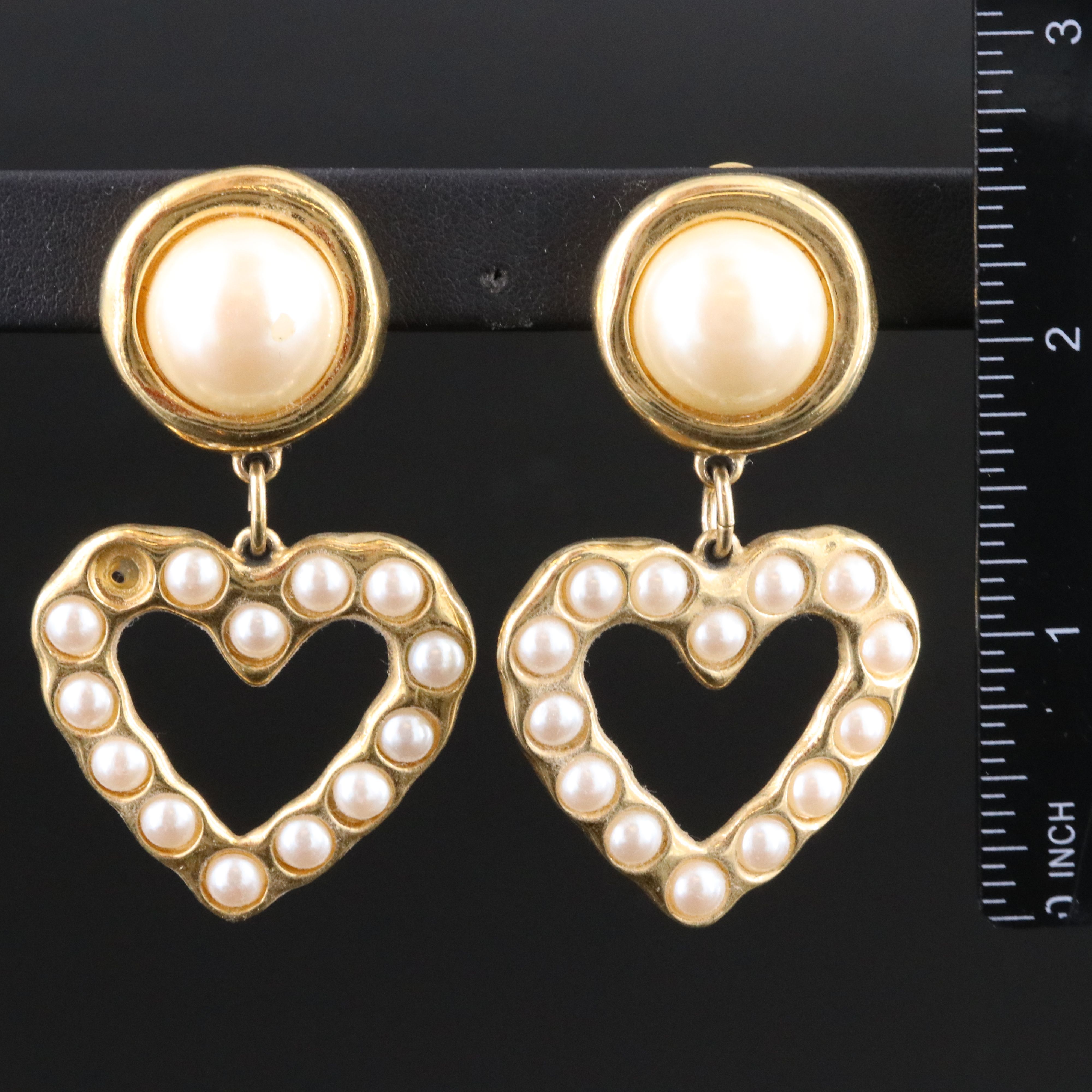Givenchy Heart Drop and Christian Dior Crystal Earrings