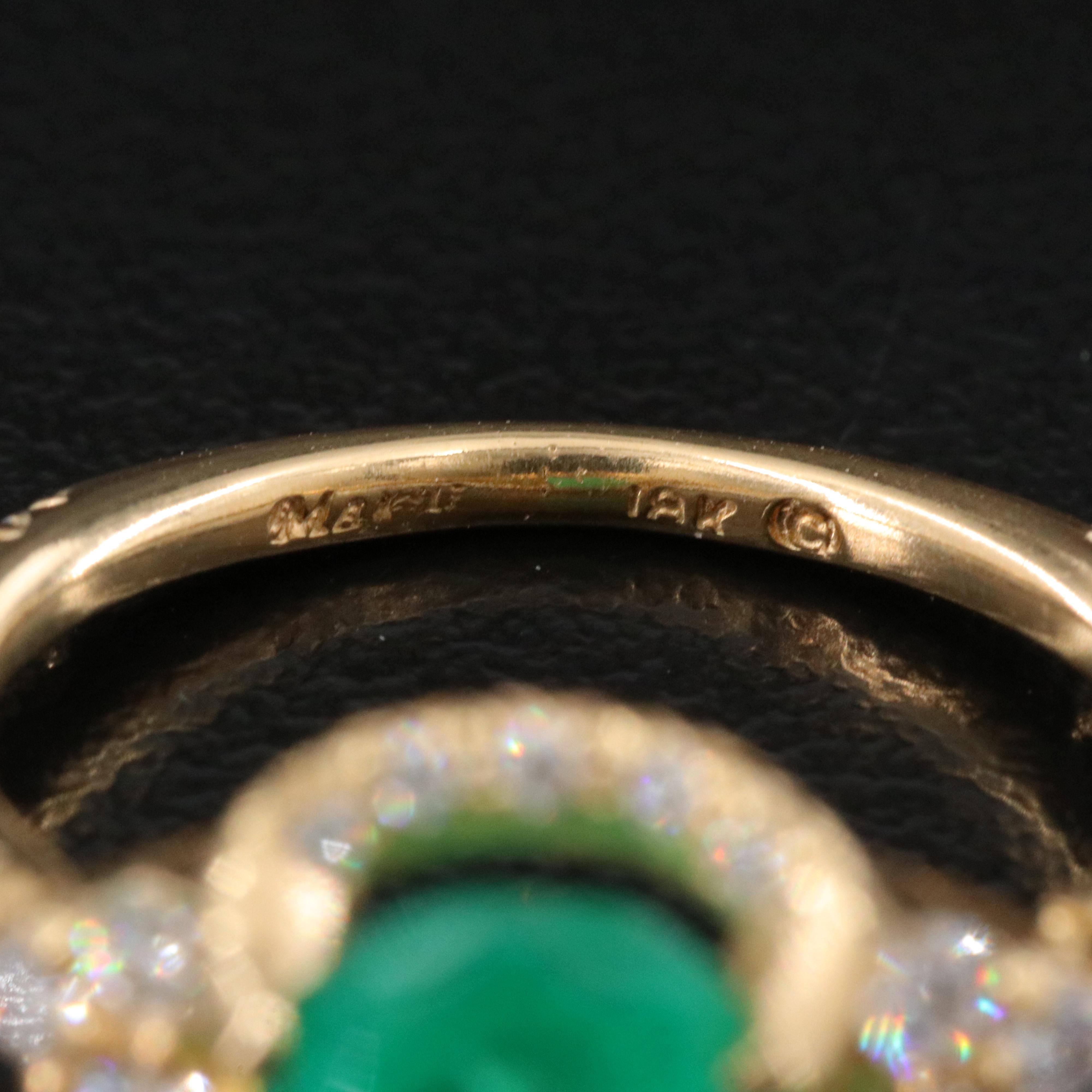 18K 1.01 CT Emerald and Diamond Ring