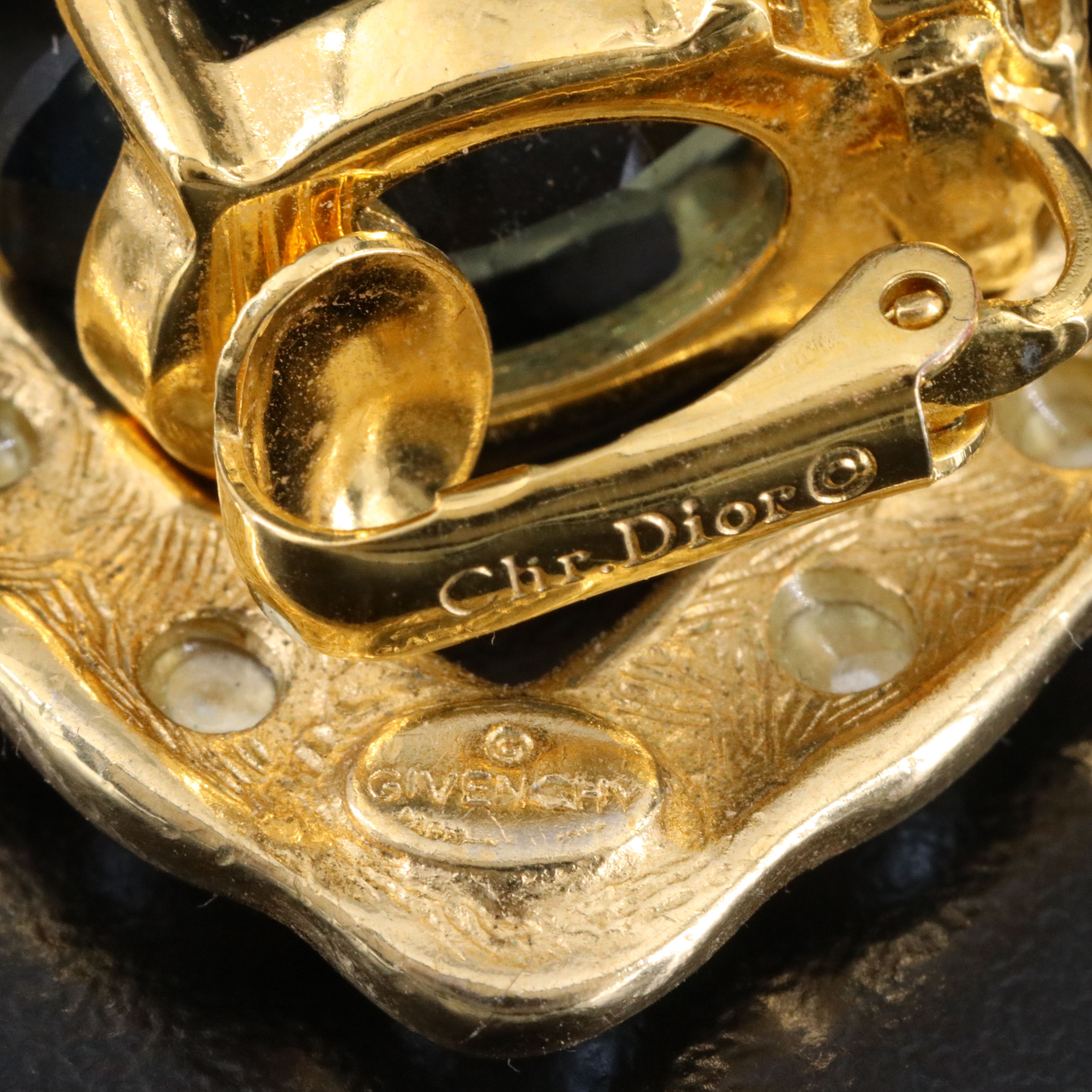 Givenchy Heart Drop and Christian Dior Crystal Earrings