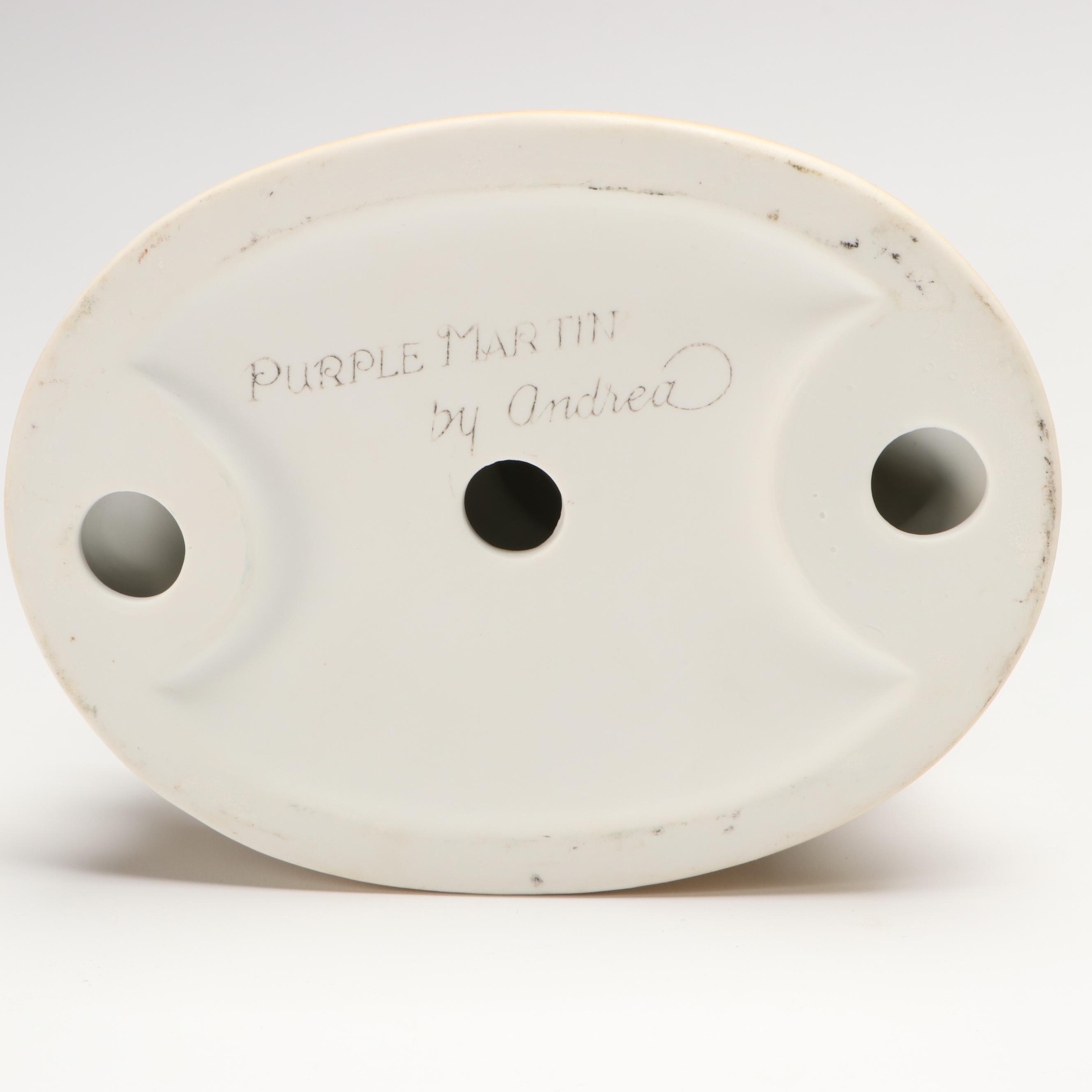 Andrea by Sadek "Purple Martin" Porcelain Figures on Wood Bases