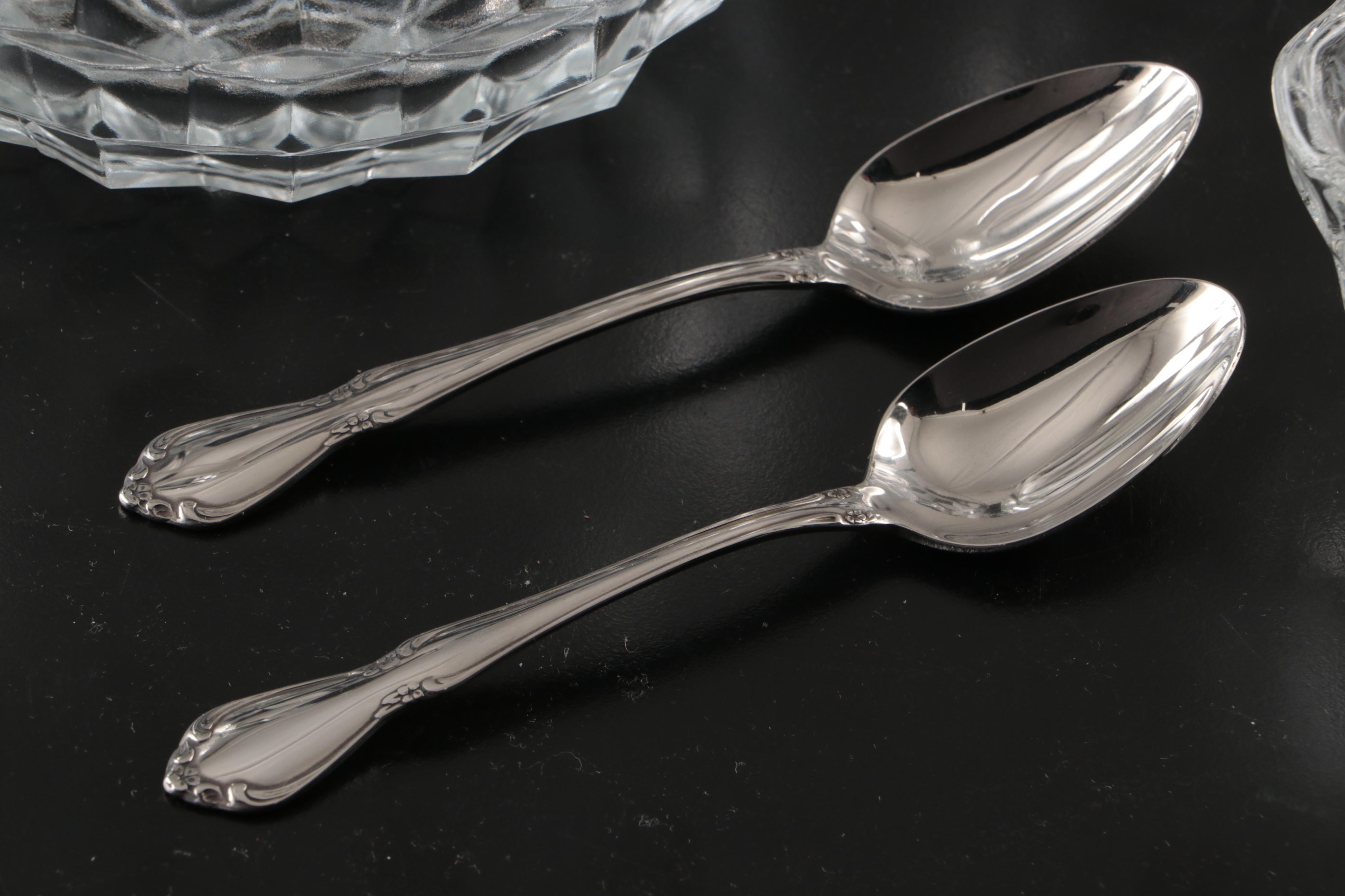 Glass Divided Dishes, Cups and Saucers, Shakers, and Other Glass Serveware