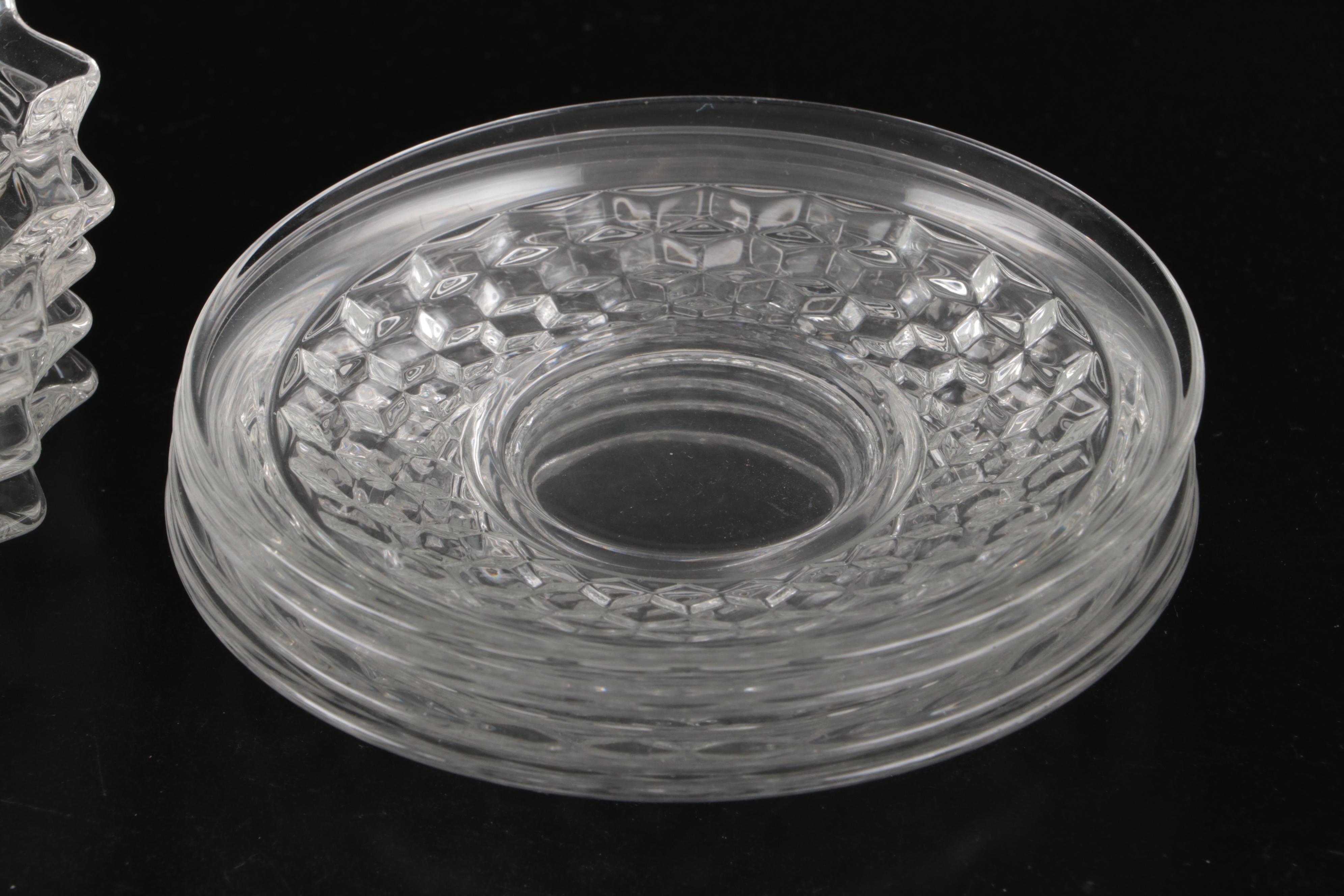Glass Divided Dishes, Cups and Saucers, Shakers, and Other Glass Serveware