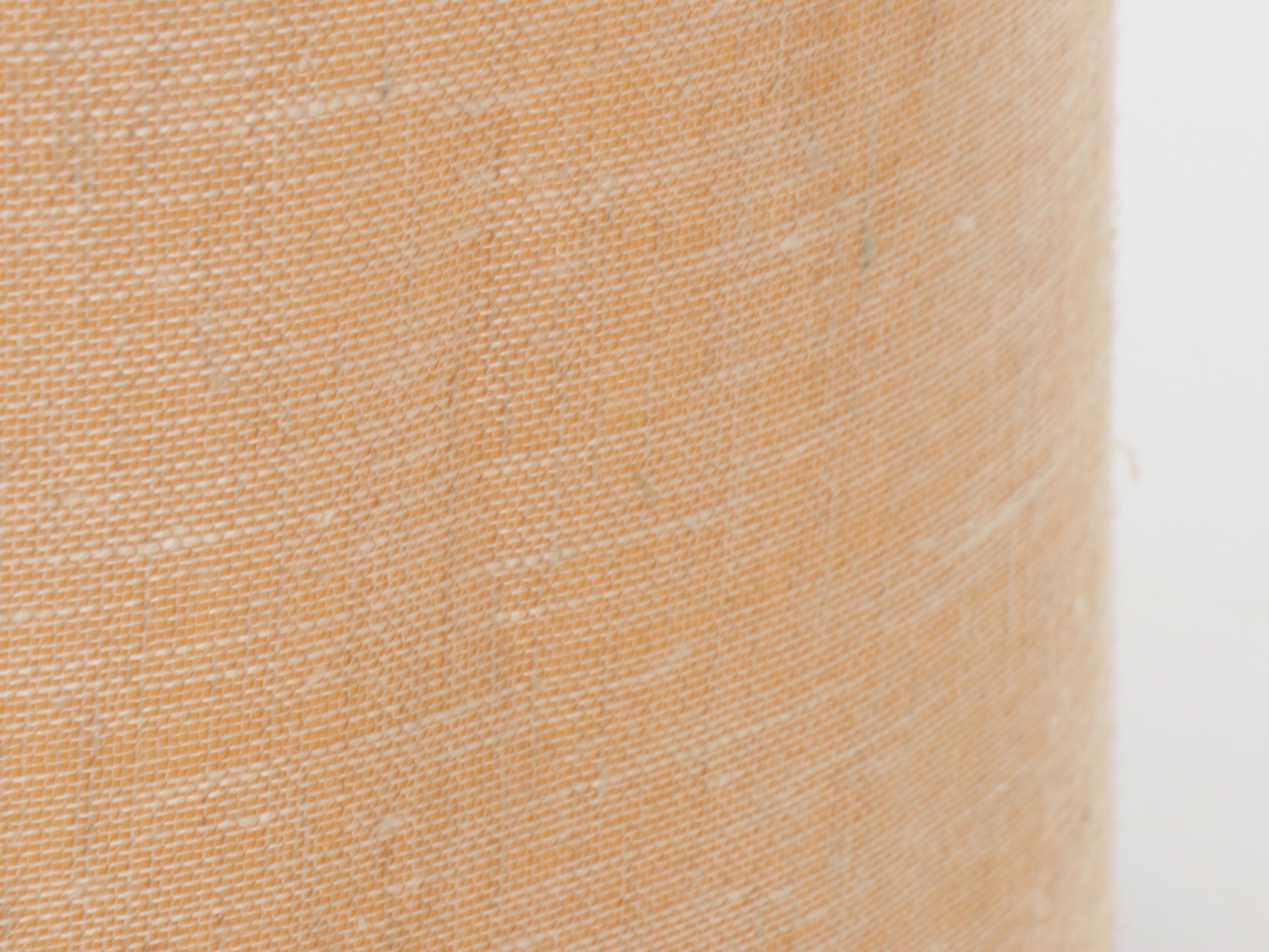 MCM Style Walnut Finish Carved Table Lamp with Drum Shade