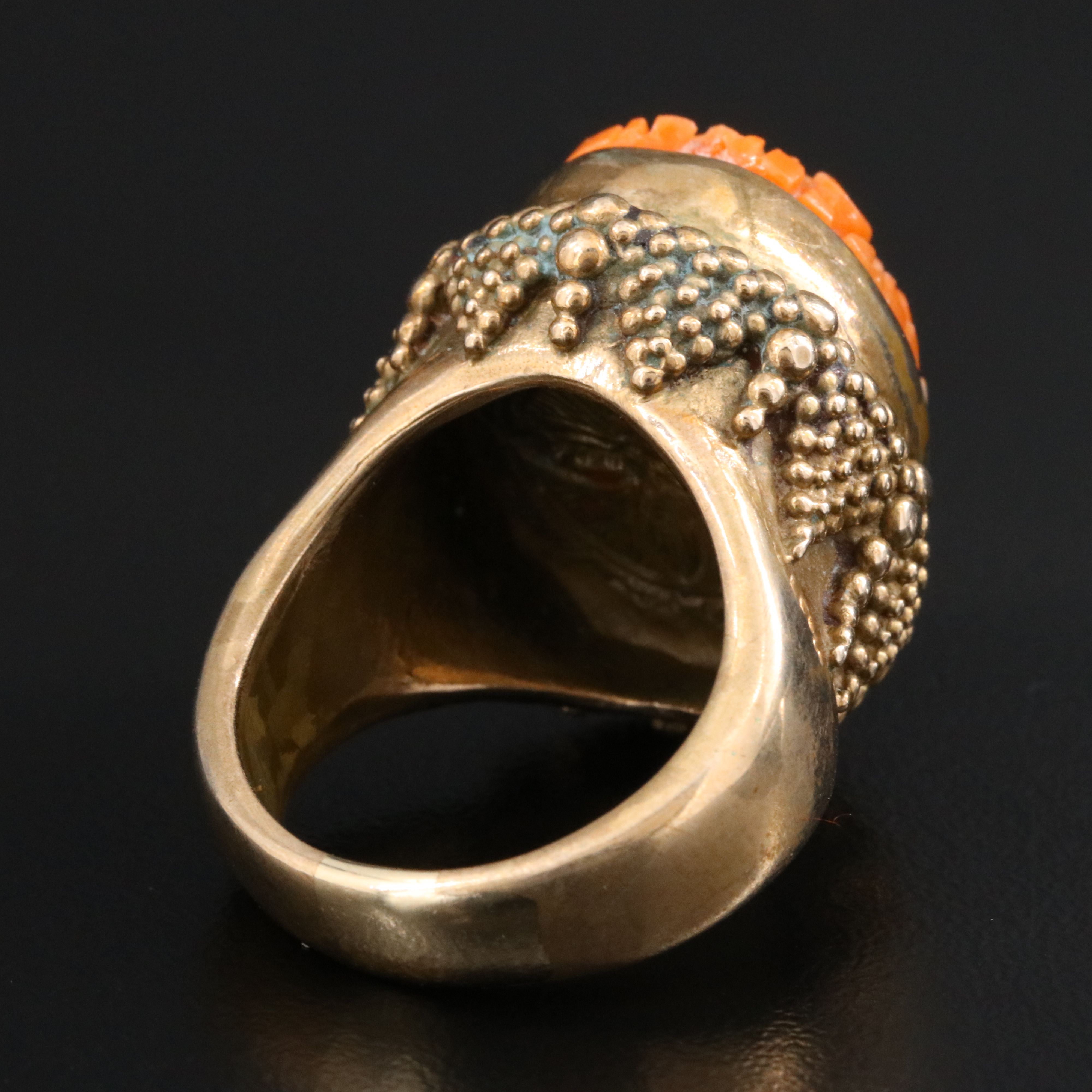 Stephen Dweck Carved Coral Ring