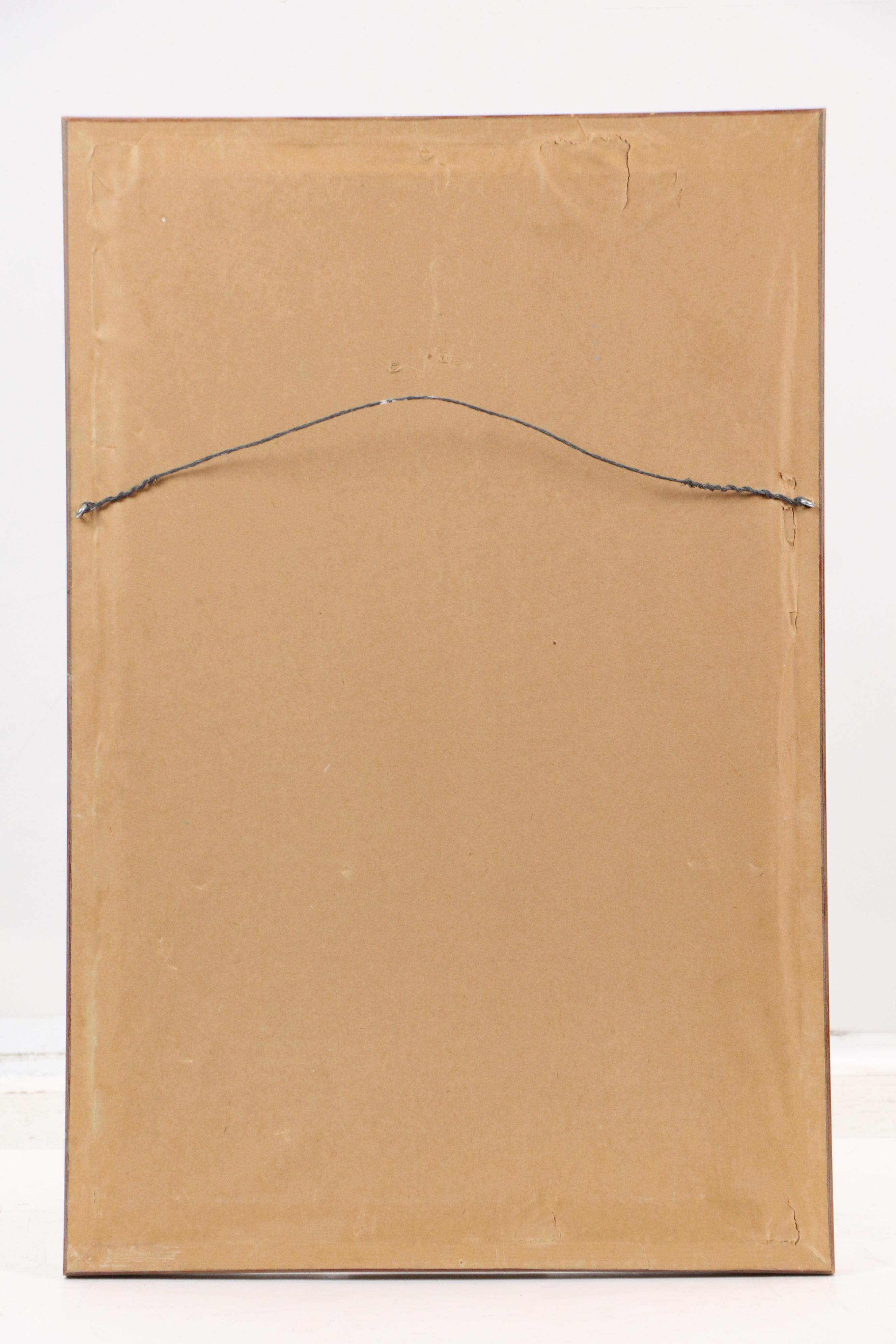 Modern Style Watercolor Painting of Parisian Boat Scene, 1962