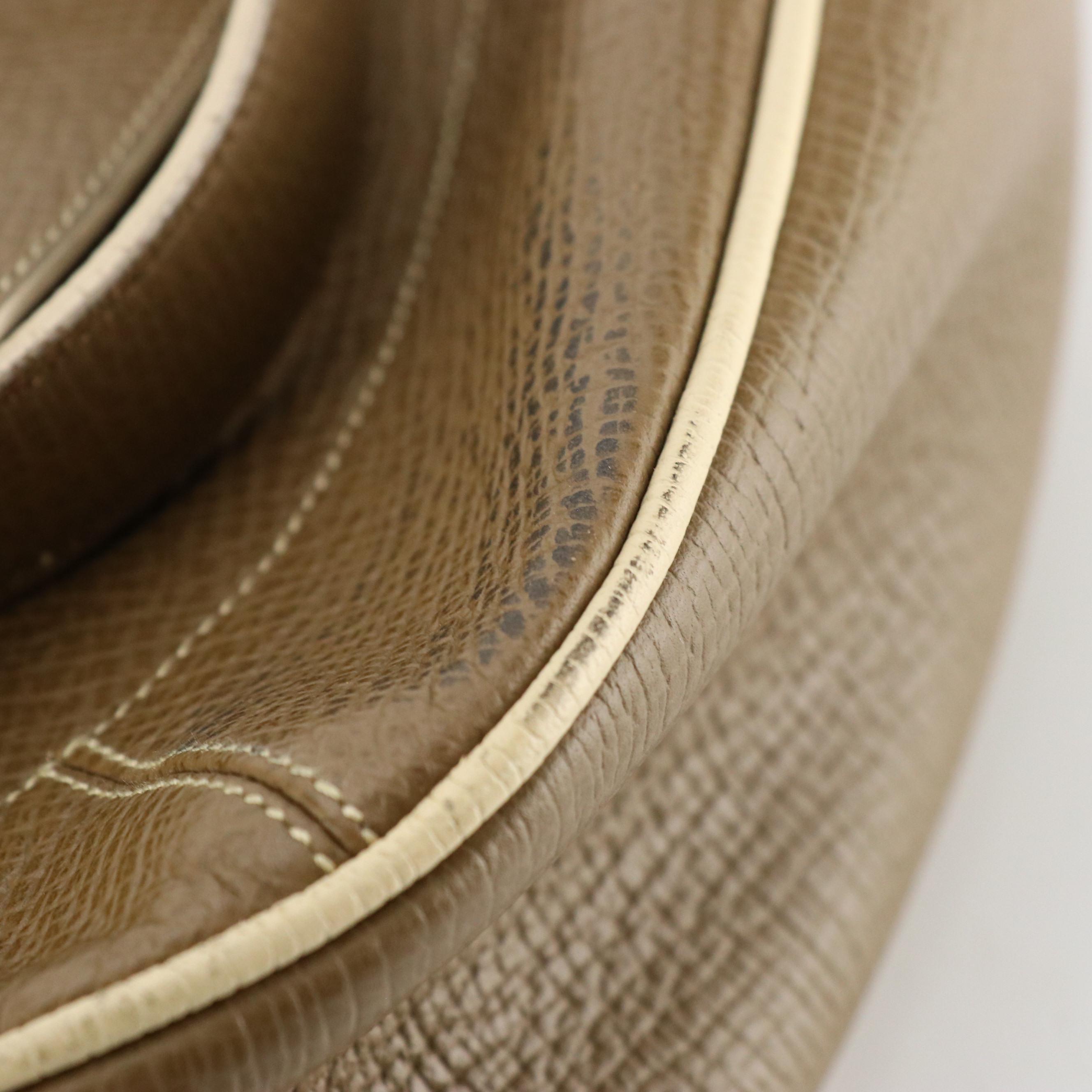 Loewe Flap Front Crossbody Bag in Khaki Textured Leather