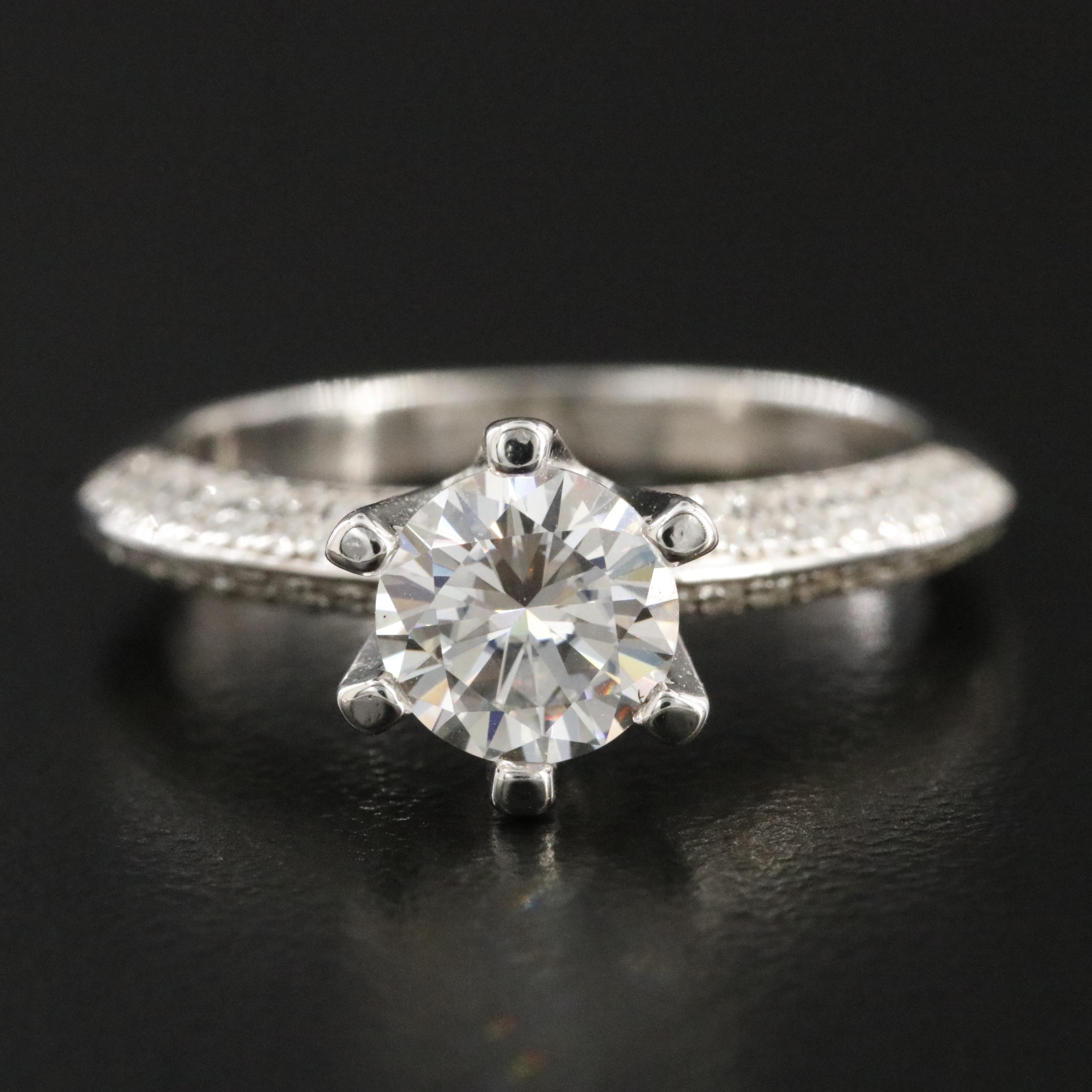 Sterling Moissanite and Glass Ring