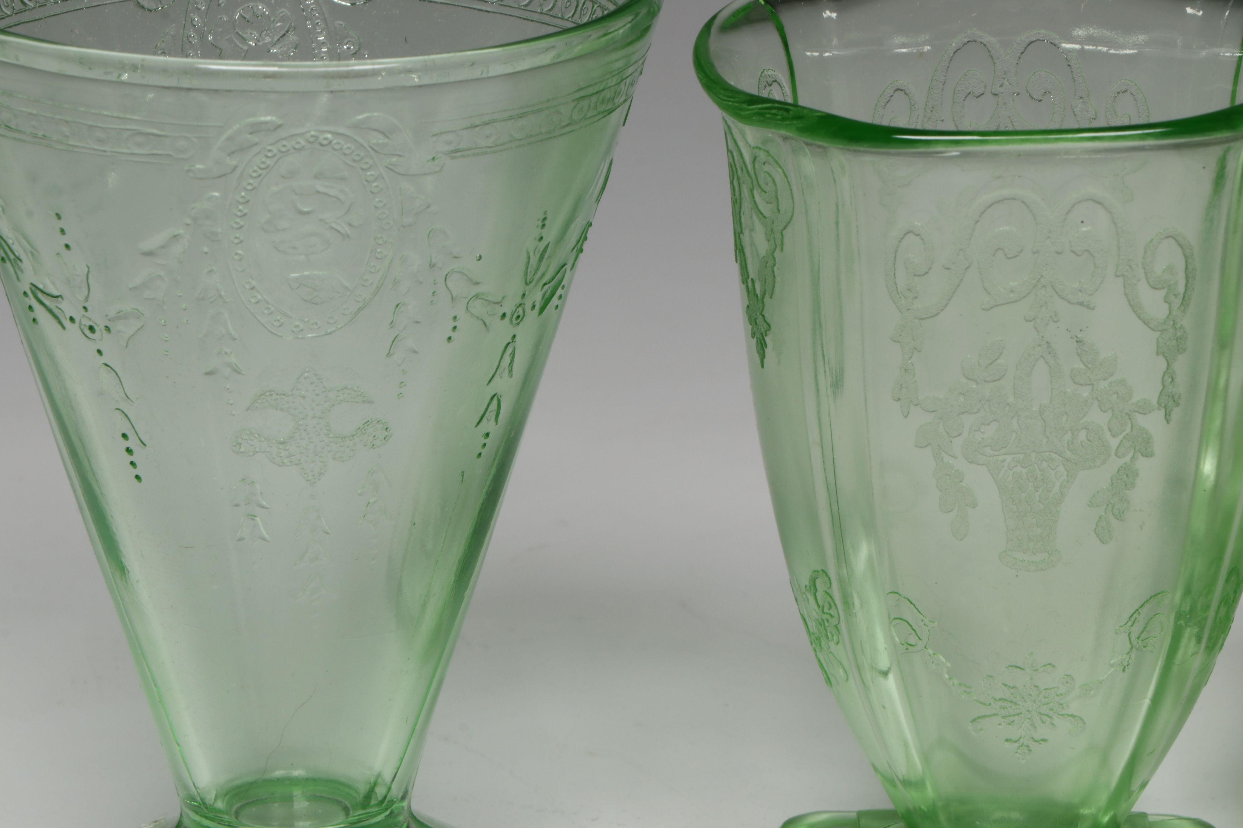 Anchor Hocking "Oyster and Pearl" with More Vaseline and Custard Glass Tableware