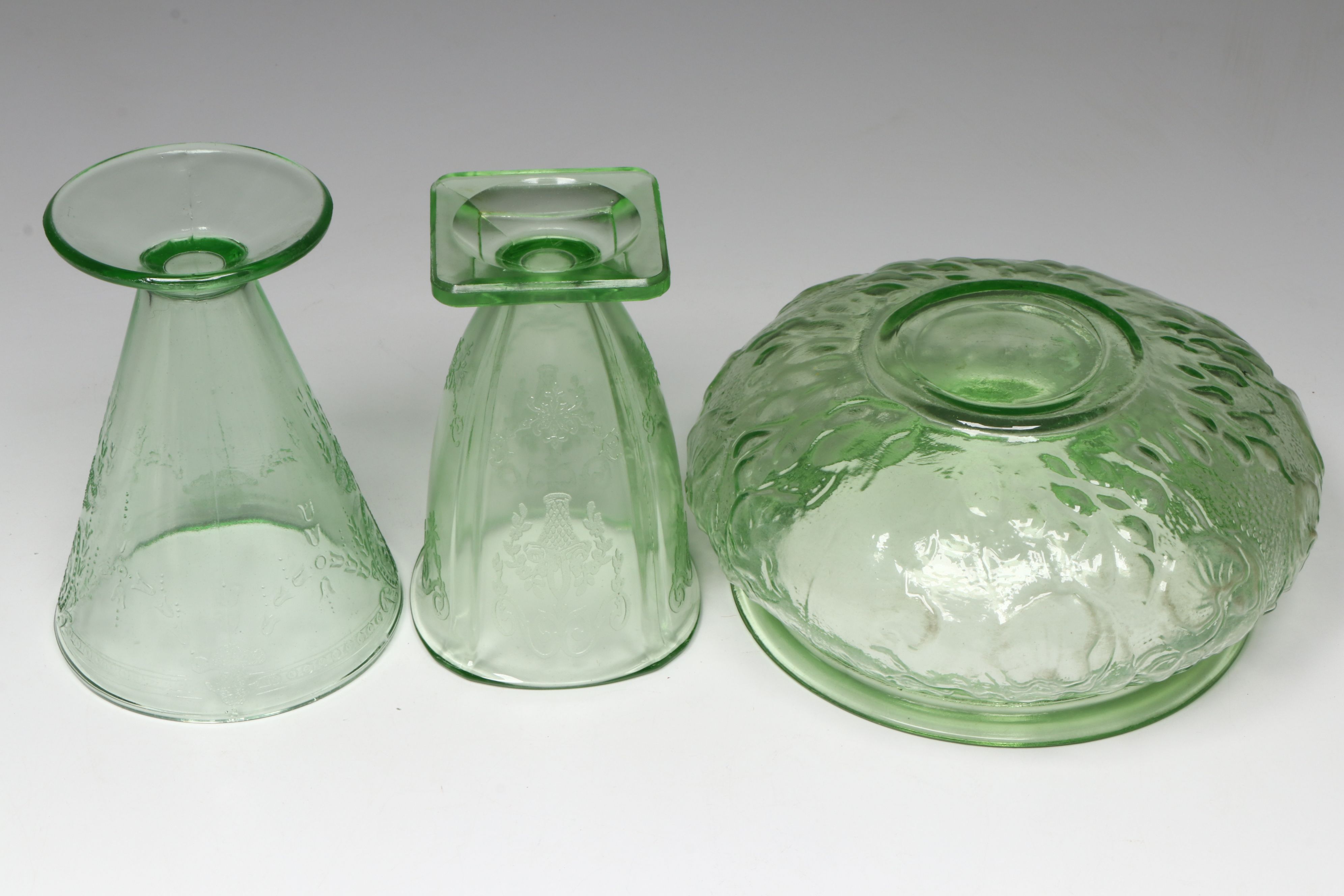 Anchor Hocking "Oyster and Pearl" with More Vaseline and Custard Glass Tableware