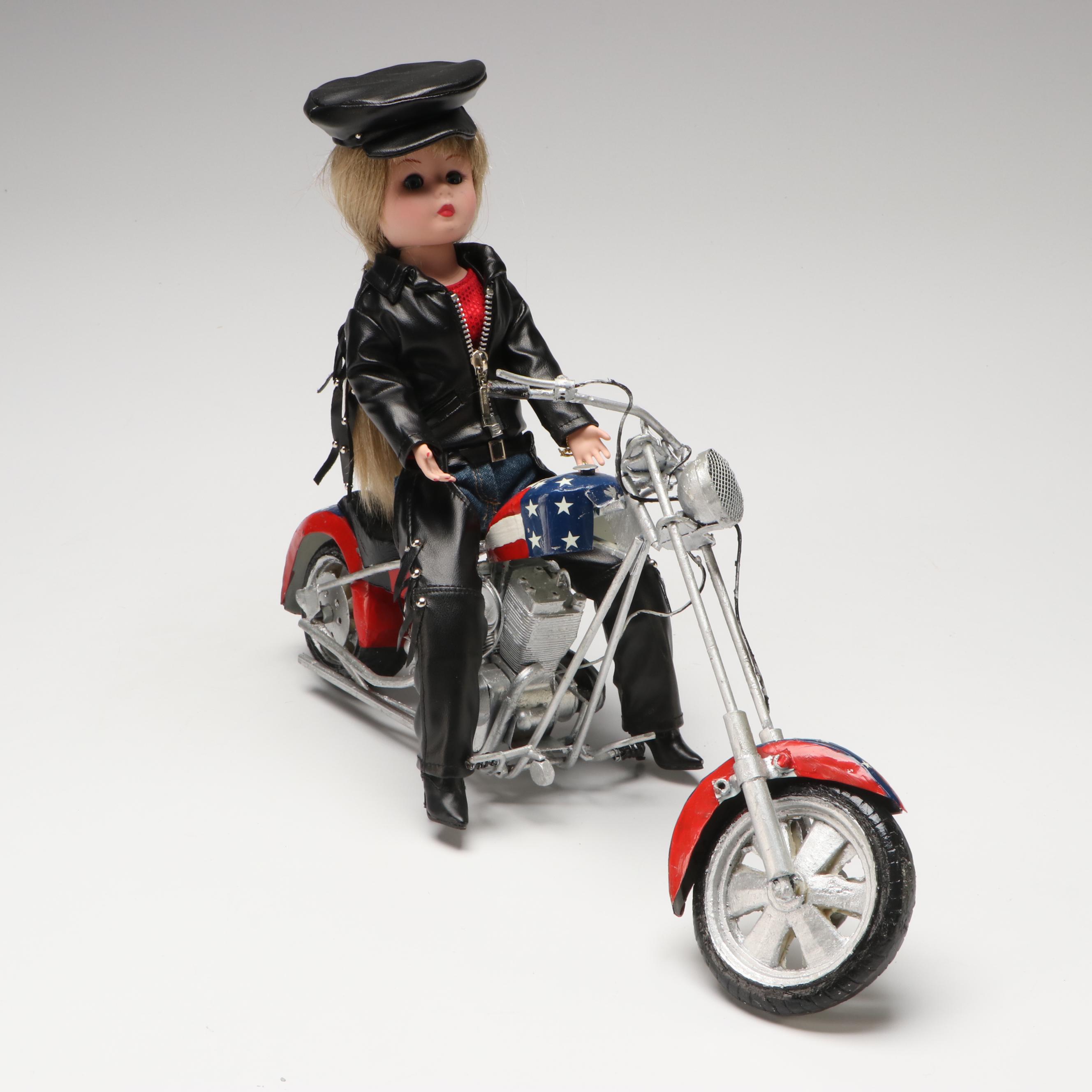 Madame Alexander "Weekend Wanderer" Porcelain Doll and Motorcycle, 2005