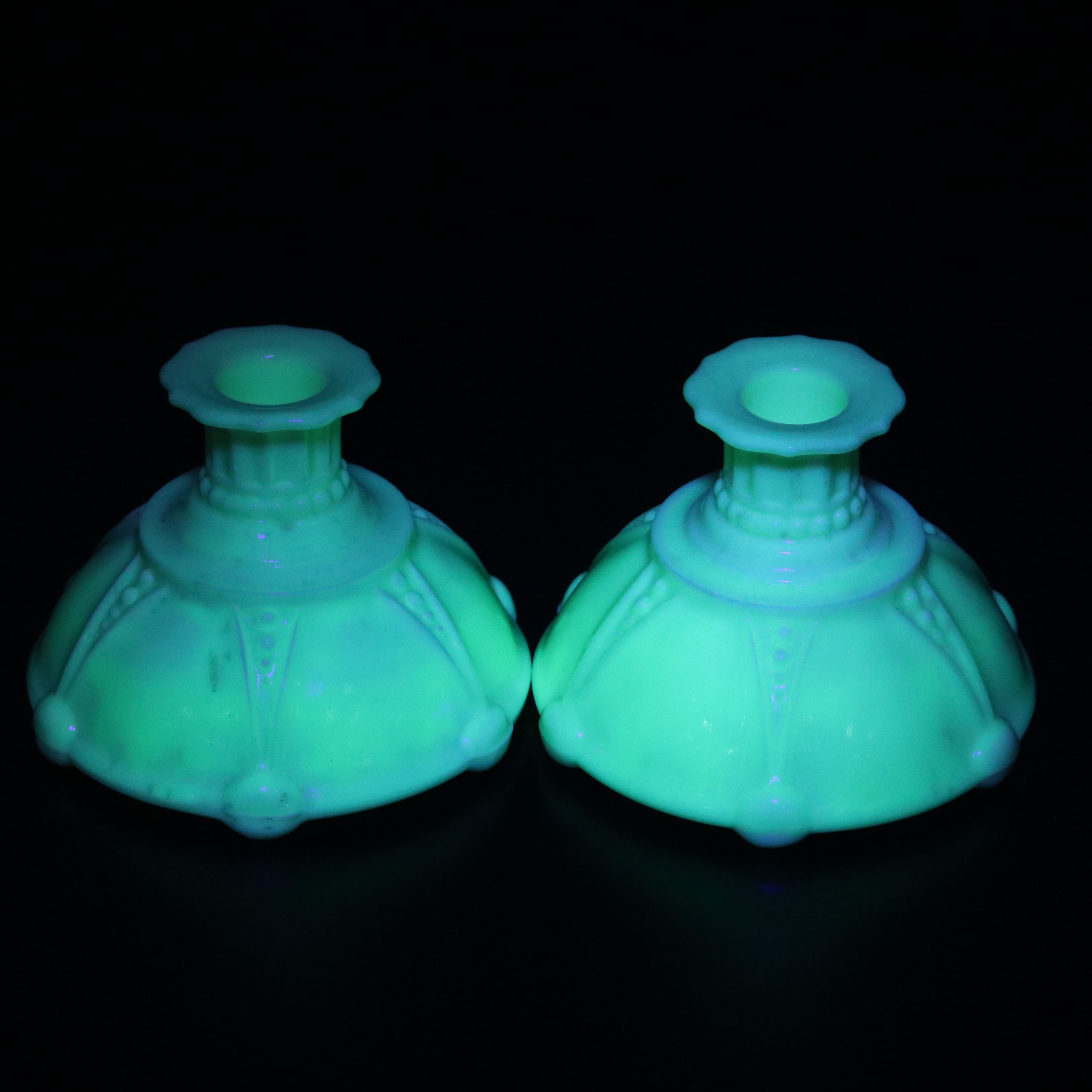 Anchor Hocking "Oyster and Pearl" with More Vaseline and Custard Glass Tableware