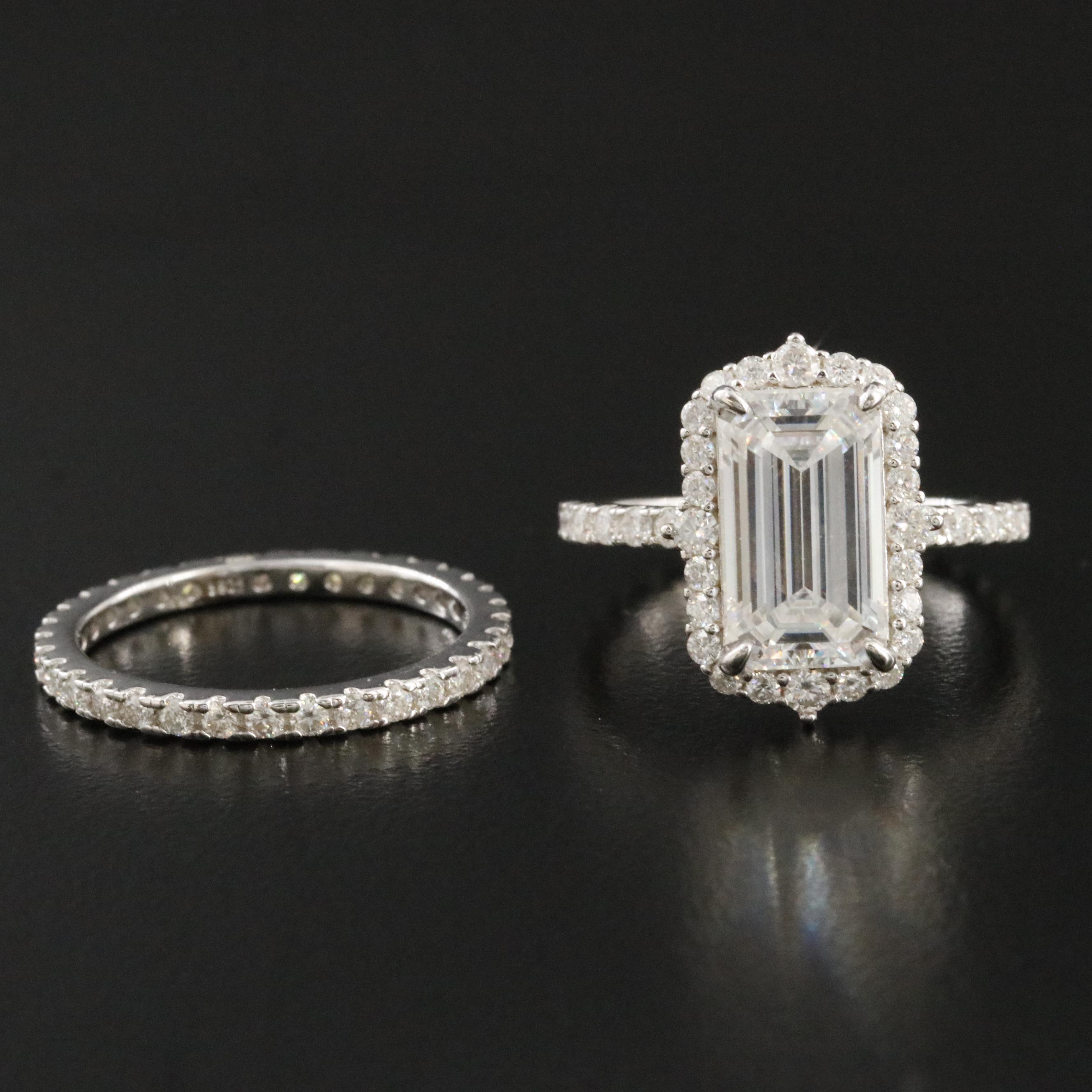 Sterling Moissanite Ring Set